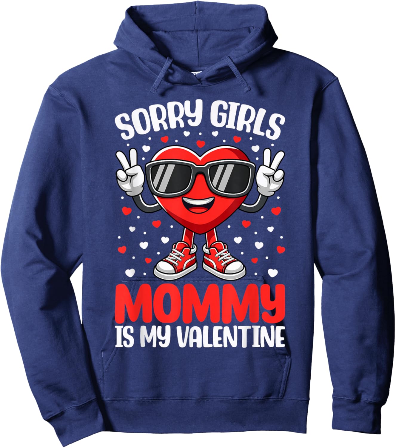 Mommy is My Valentine Boys Valentines Day Heart Toddler Kids Hoodie - Hoodie | Navy