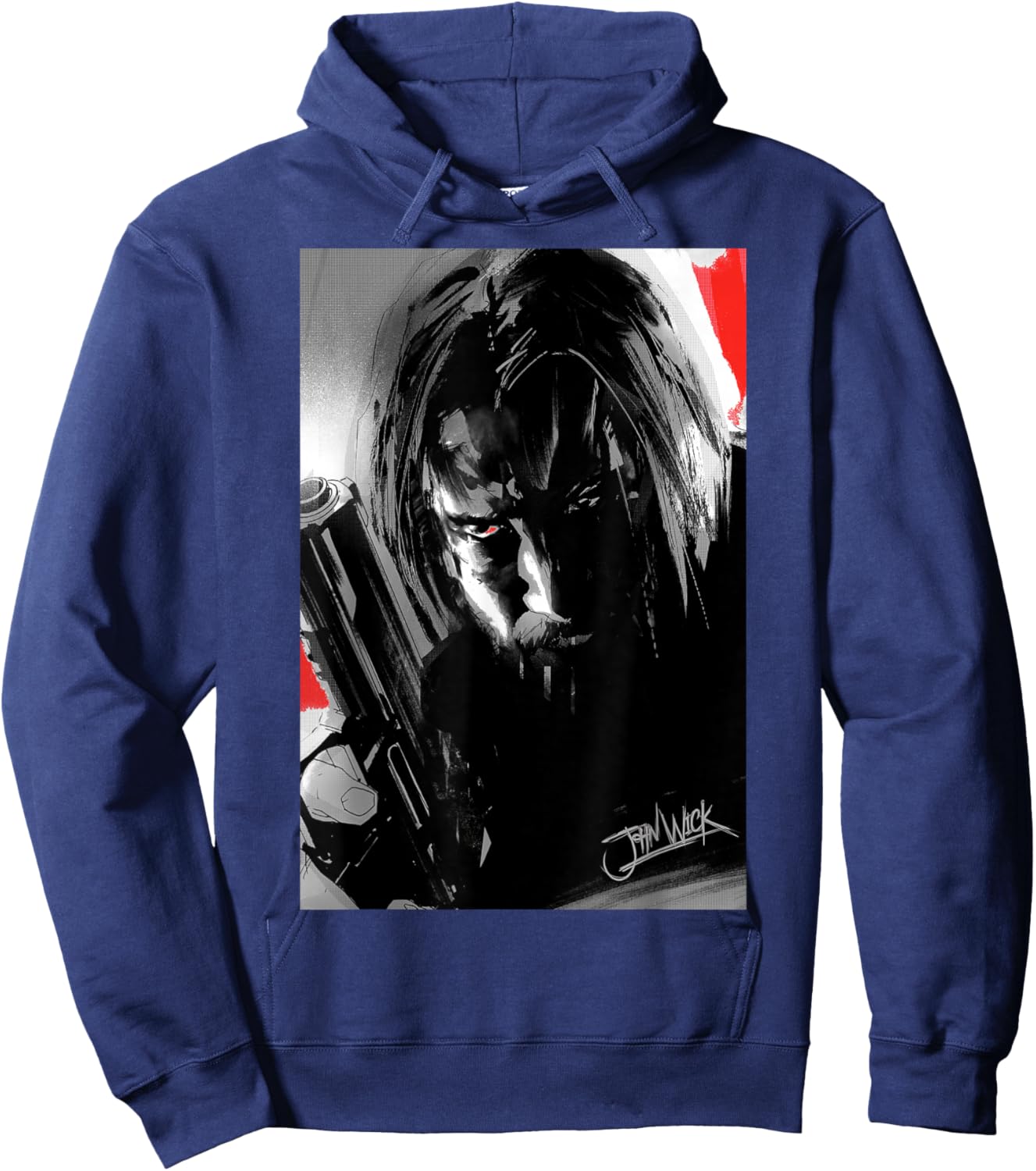 John Wick Illustrated Poster Hoodie - Hoodie | Navy