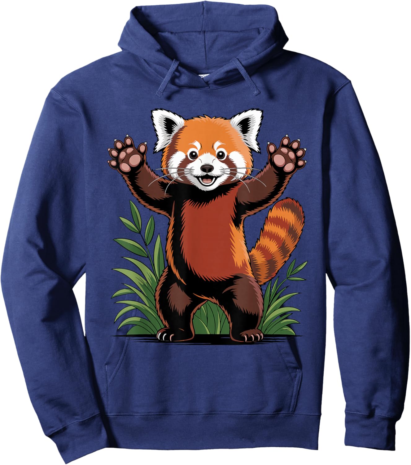 Red Panda Paws Hands Up Kawaii Red Panda Hoodie - Hoodie | Navy