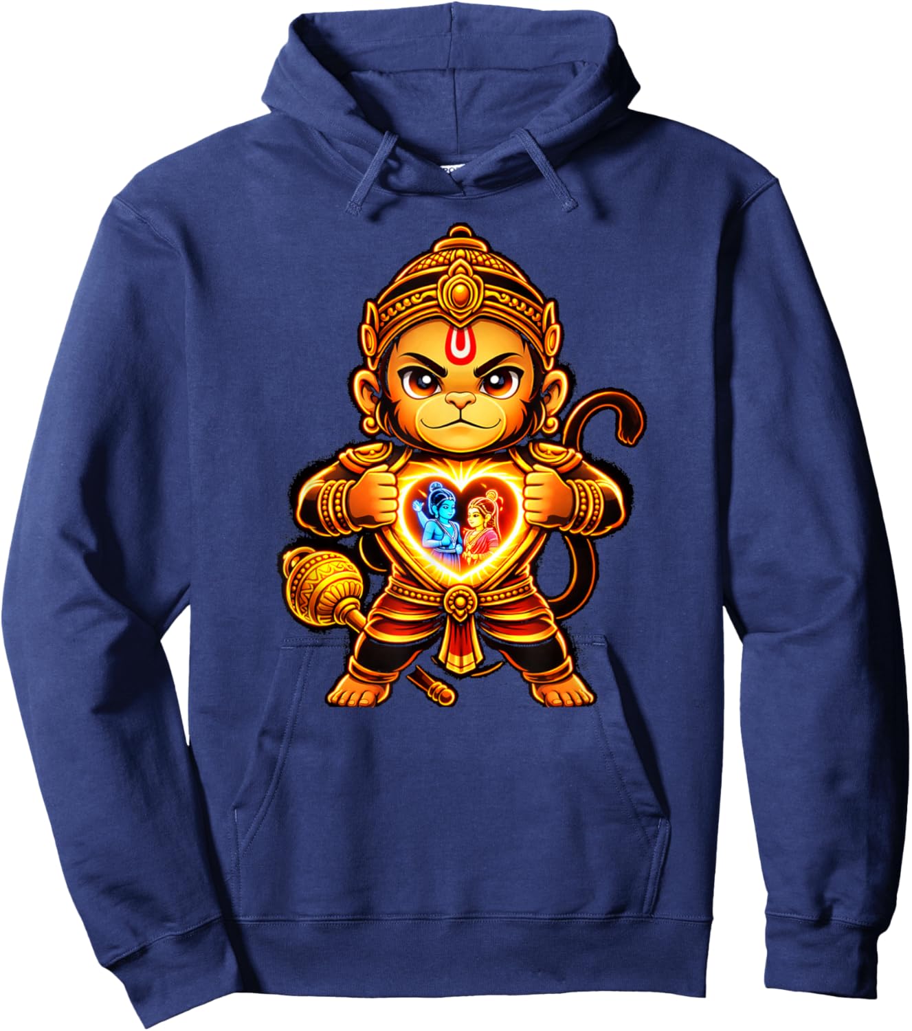 Hanumanji Hanuman Hindu Monkey God Lover Devotee Hoodie - Hoodie | Navy