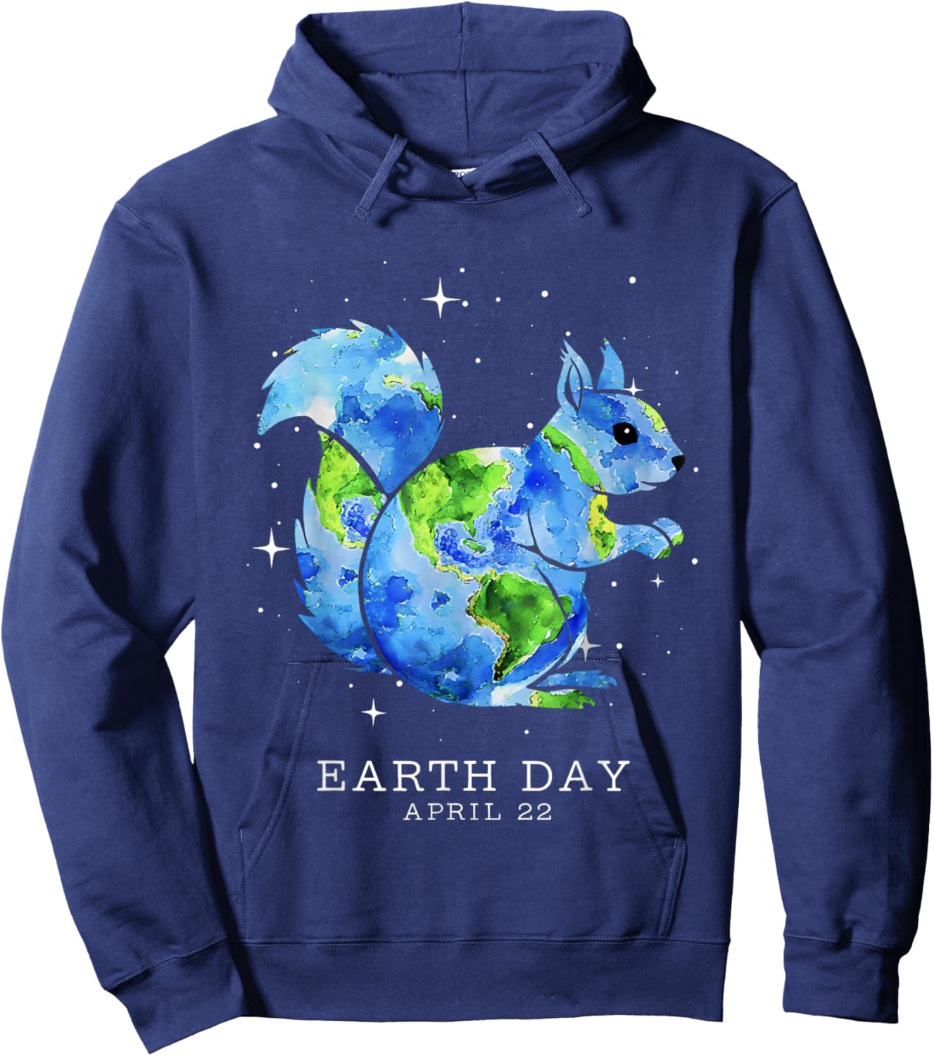 Earth Day 2026 Squirrel Art Hoodie - Hoodie | Navy