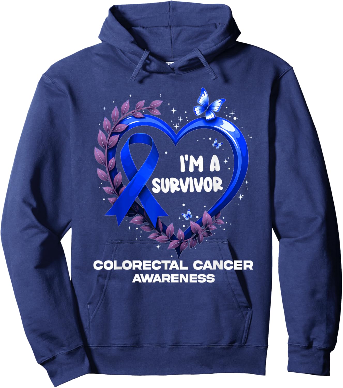 I'm A Survivor Colorectal Cancer Awareness Hoodie - Hoodie | Navy