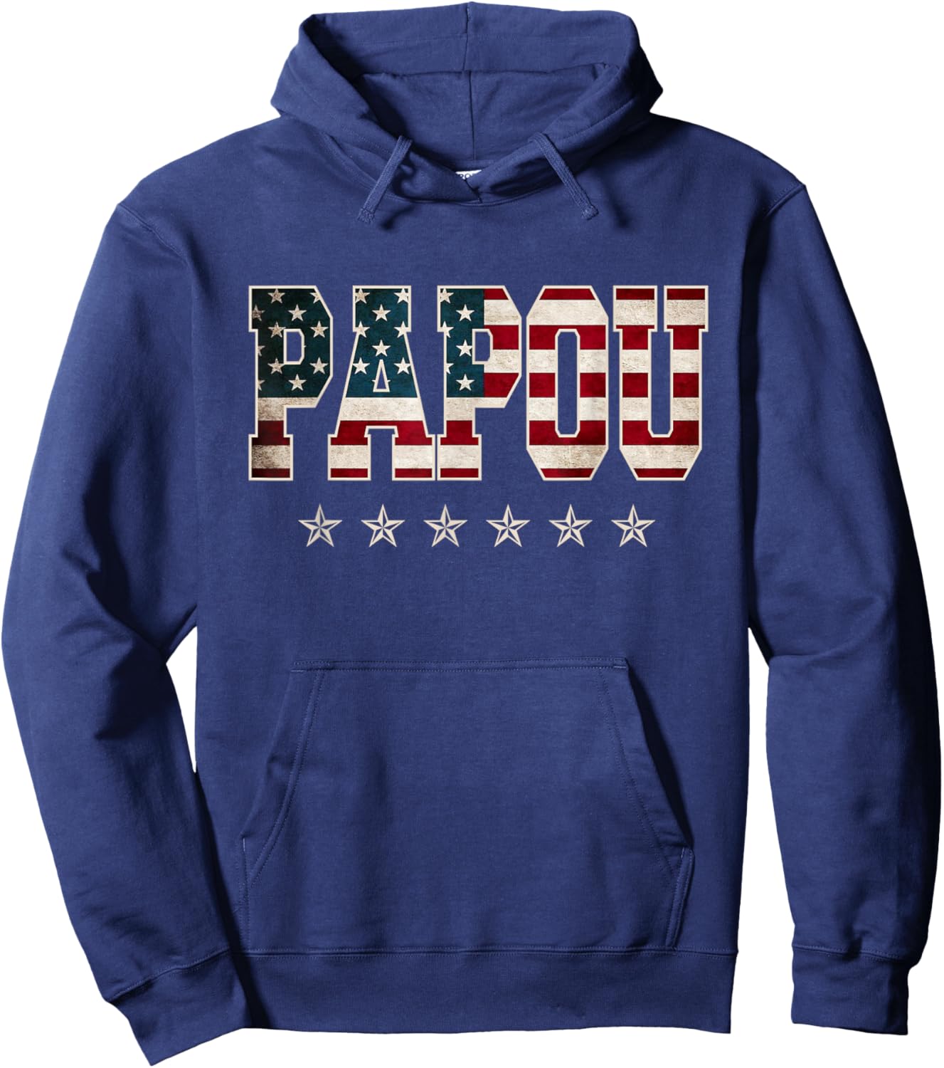 Christmas Papou Father's Day American Flag 4th of July Xmas Hoodie - Hoodie | Navy