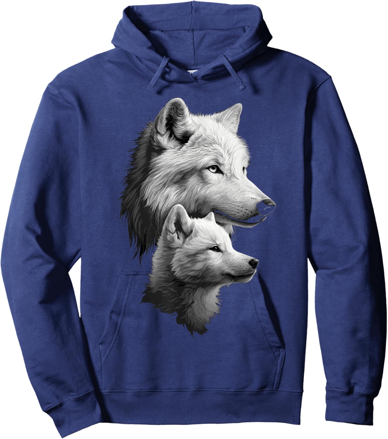 Wolf and Wolf Cub Men Wolf Lover Women Girls Cute Wolf Hoodie - Hoodie | Navy