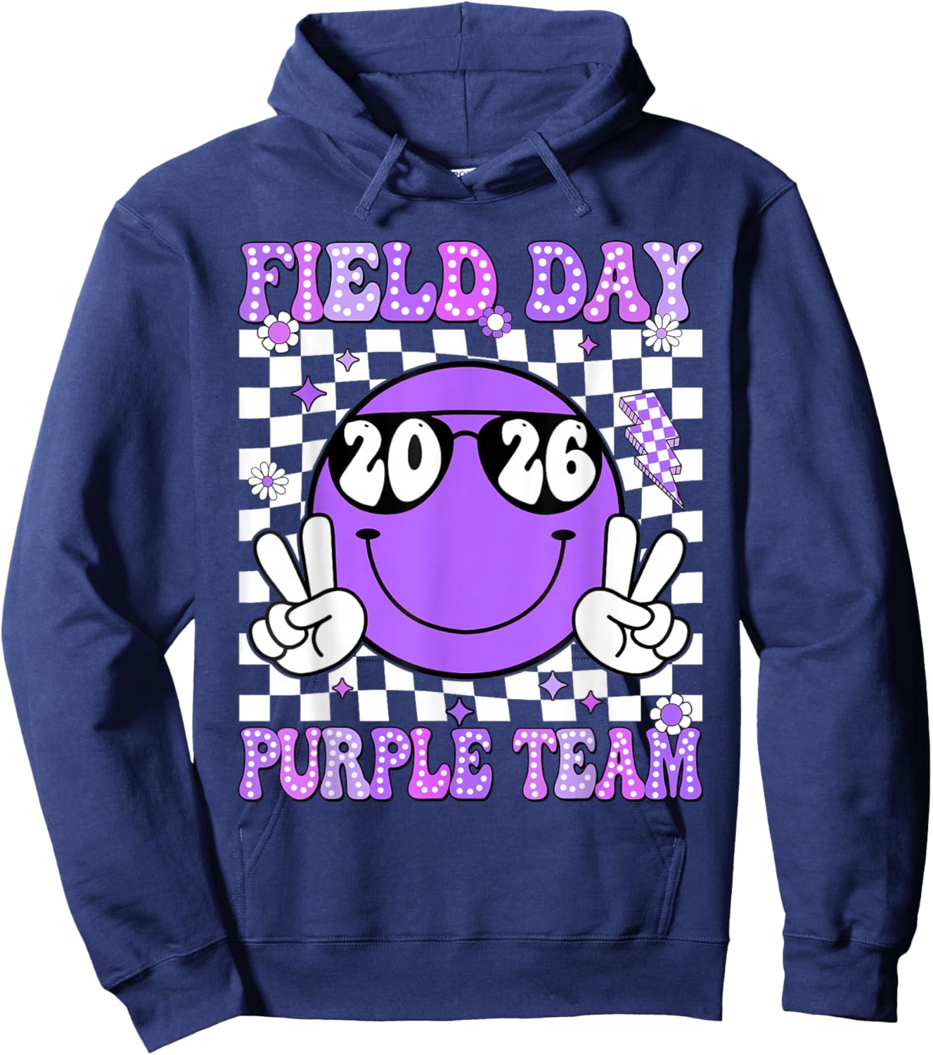 Field Day Purple Team Funny for Teacher Kids Field Day Games Hoodie - Hoodie | Navy