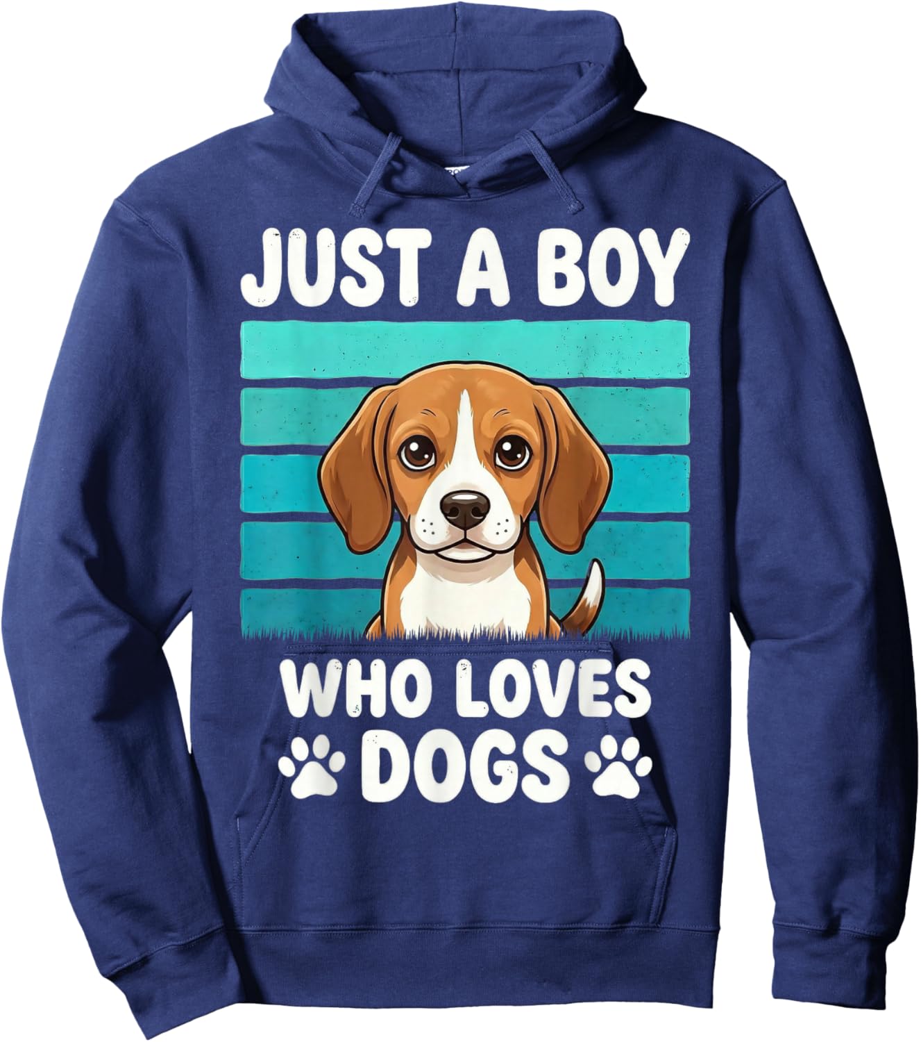 Just a Boy Who Loves Dogs Funny Dog Lover Kids Boys Hoodie - Hoodie | Navy