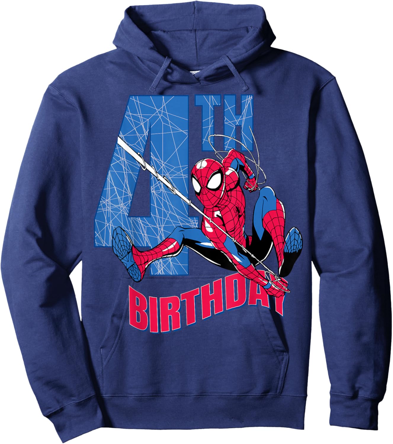Marvel Comics Spider-Man 4th Birthday Hero Web Action Hoodie - Hoodie | Navy