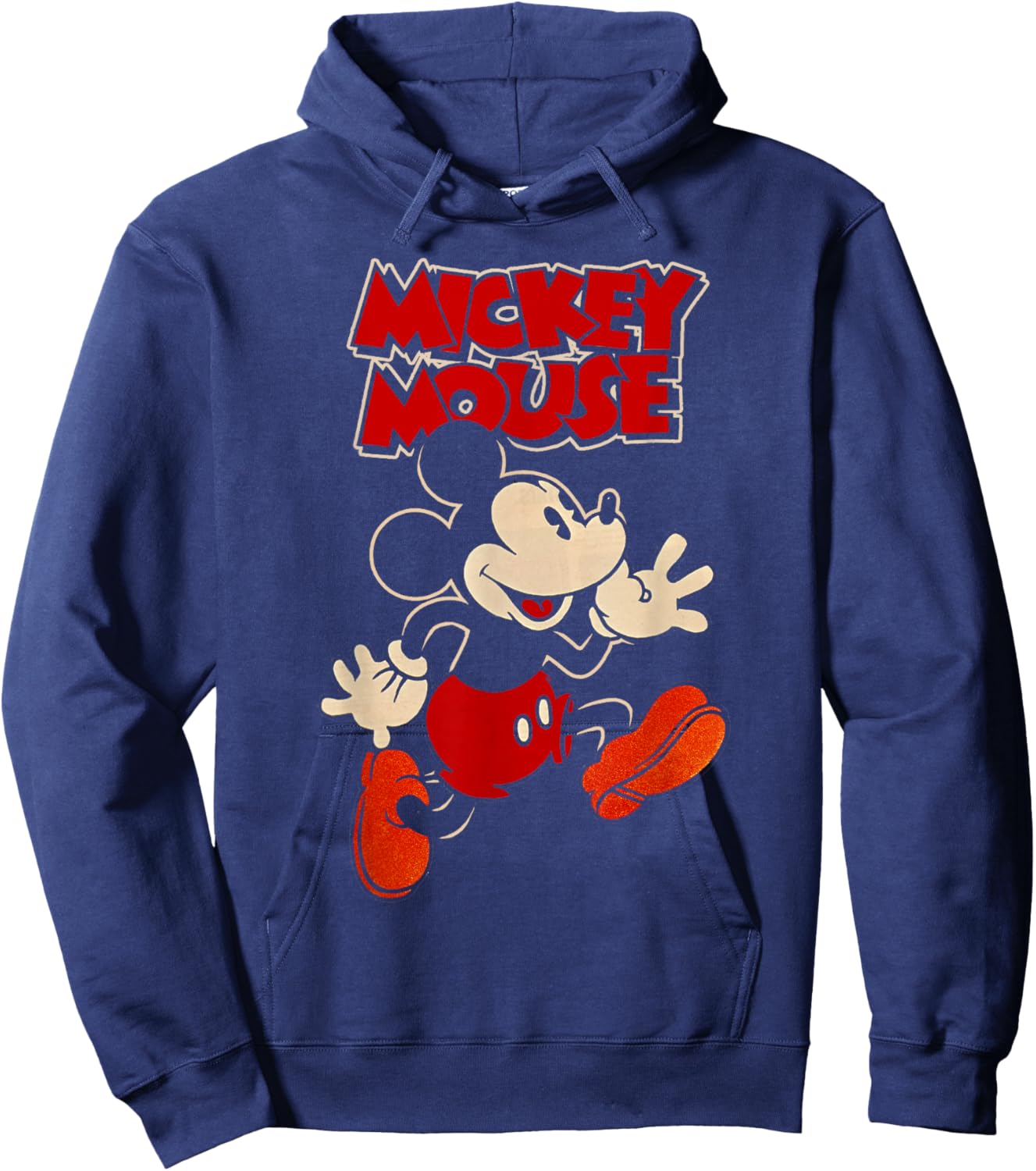 Disney Mickey and Friends Classic Retro Mickey Mouse Running Hoodie - Hoodie | Navy