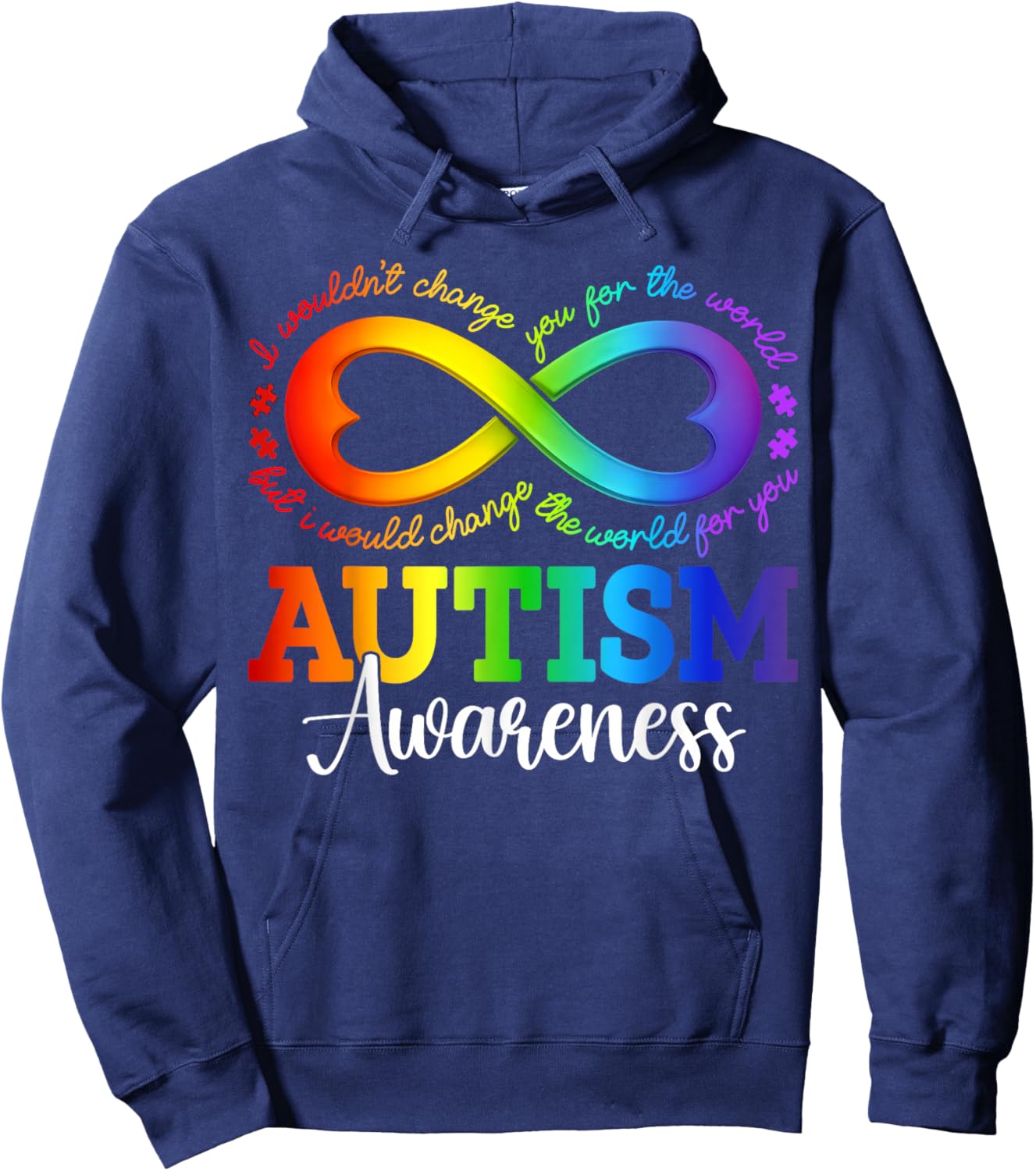 Autism Awareness Acceptance Shirt Infinity Symbol Men Women Hoodie - Hoodie | Navy