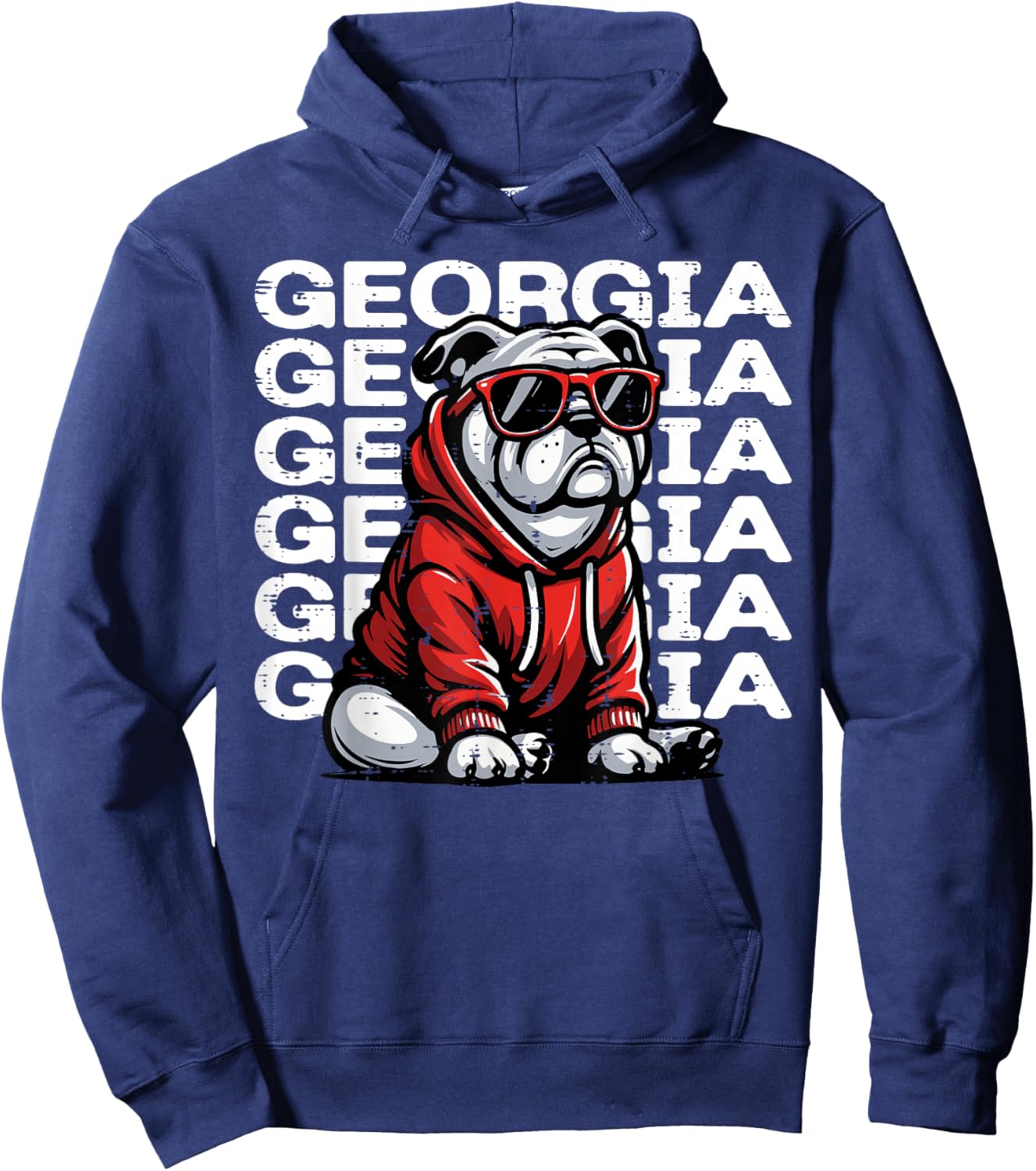 Bulldog Boys Girls Teen Youth Kids Men Women Hoodie - Hoodie | Navy