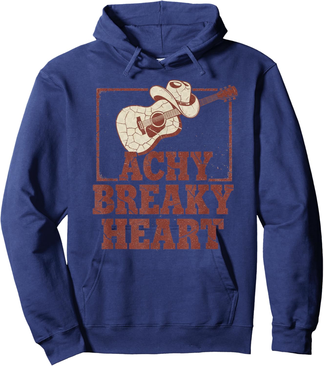 Retro Country Vibes Achy Breaky Heart Edition Hoodie - Hoodie | Navy