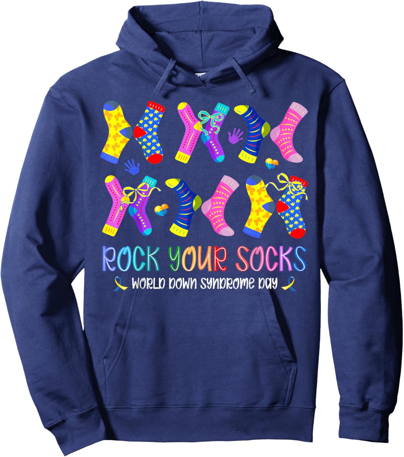 Rock Your Socks World Down Syndrome Day 321 Women Kids Hoodie - Hoodie | Navy