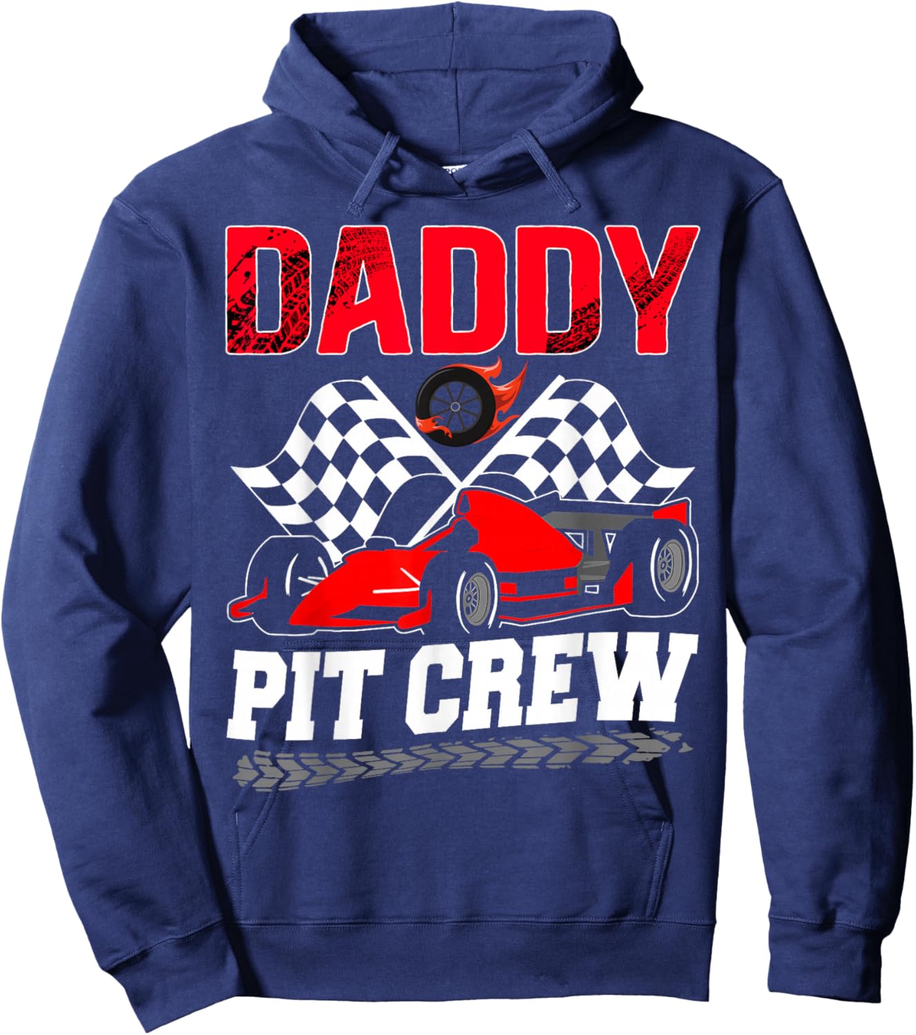 Daddy Pit Crew Racing Family Race Car Birthday Boy Hoodie - Hoodie | Navy