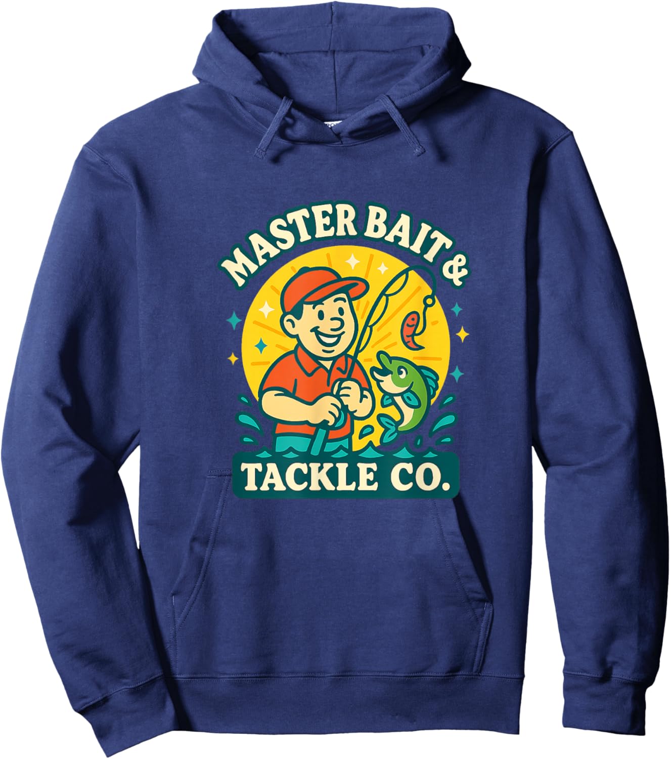 Master Baiter Bass Fishing Stuff Funny Fathers Day Papa Men Hoodie - Hoodie | Navy