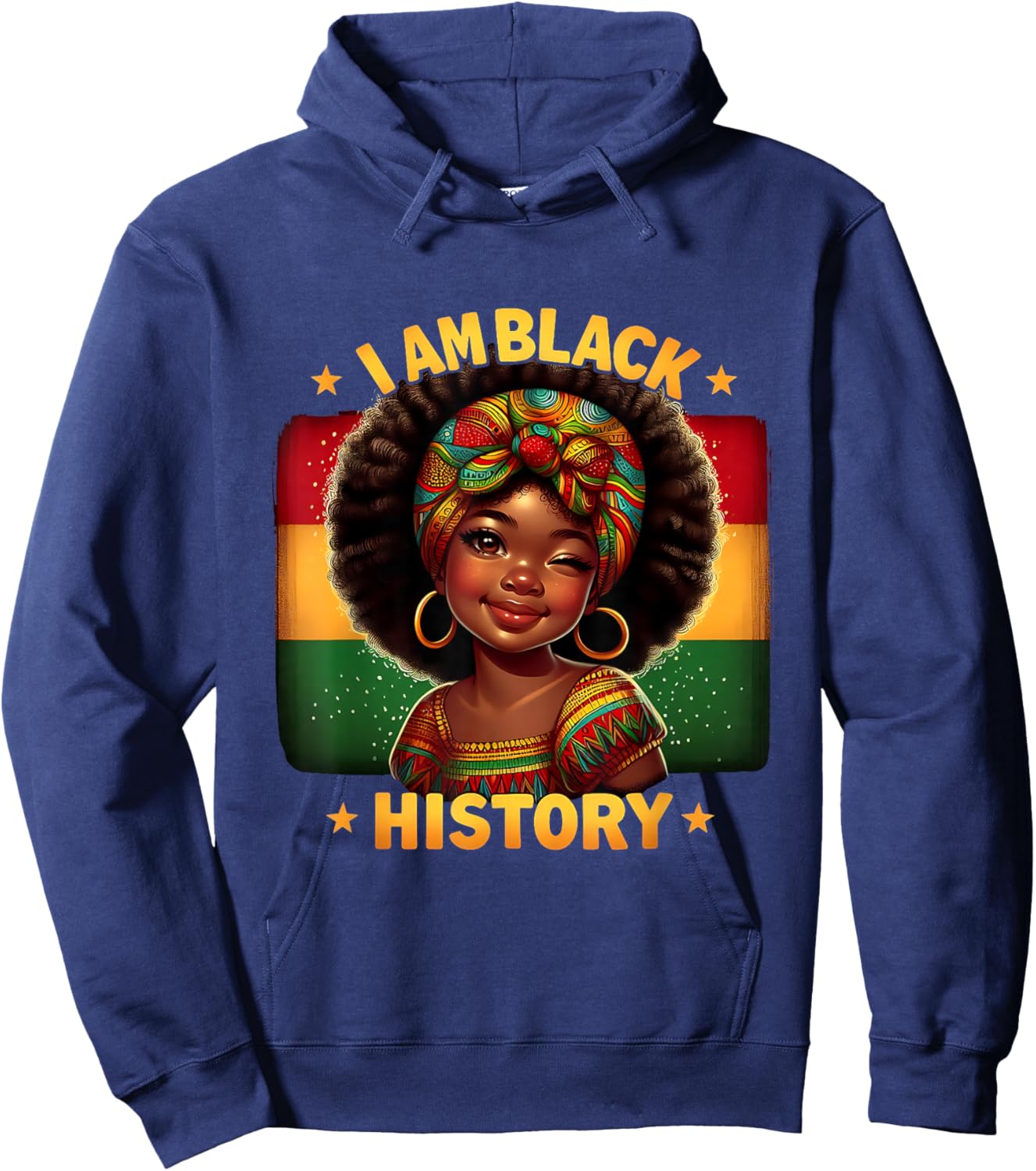 I Am Black History Month Youth Pride Girl African Melanin Hoodie - Hoodie | Navy
