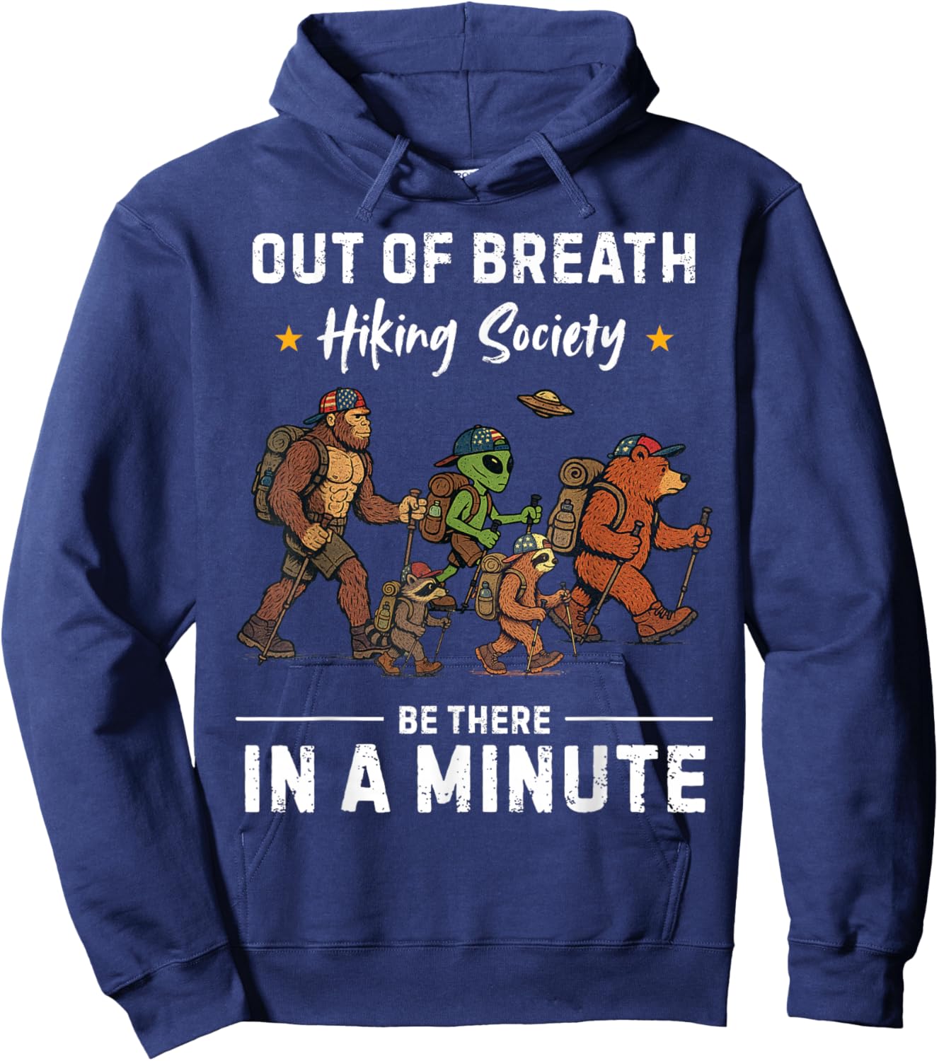 Out of Breath Hiking Society Funny Camping Hiking Hoodie - Hoodie | Navy