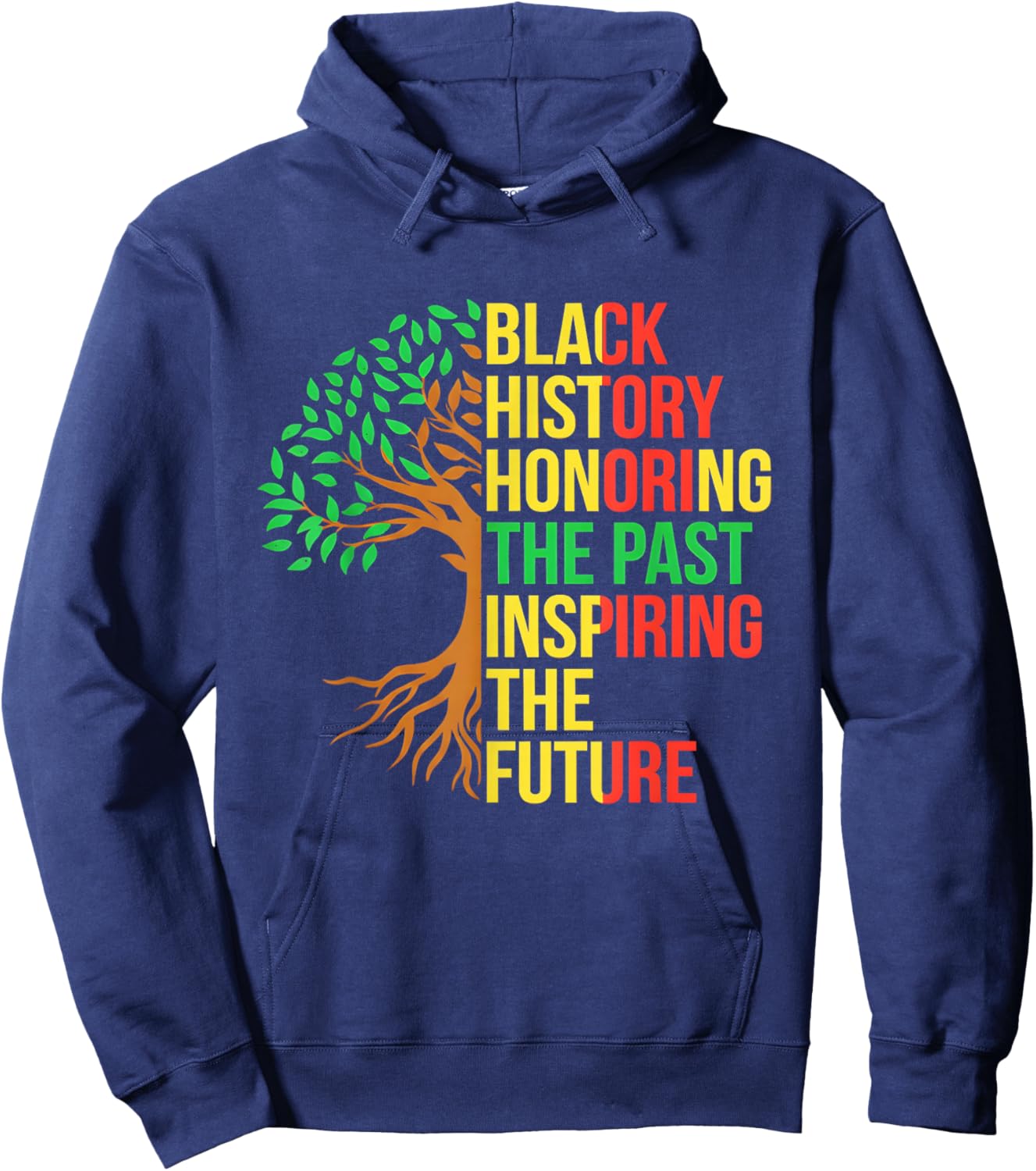 Black History Honoring The Past Inspiring The Future Tree Hoodie - Hoodie | Navy