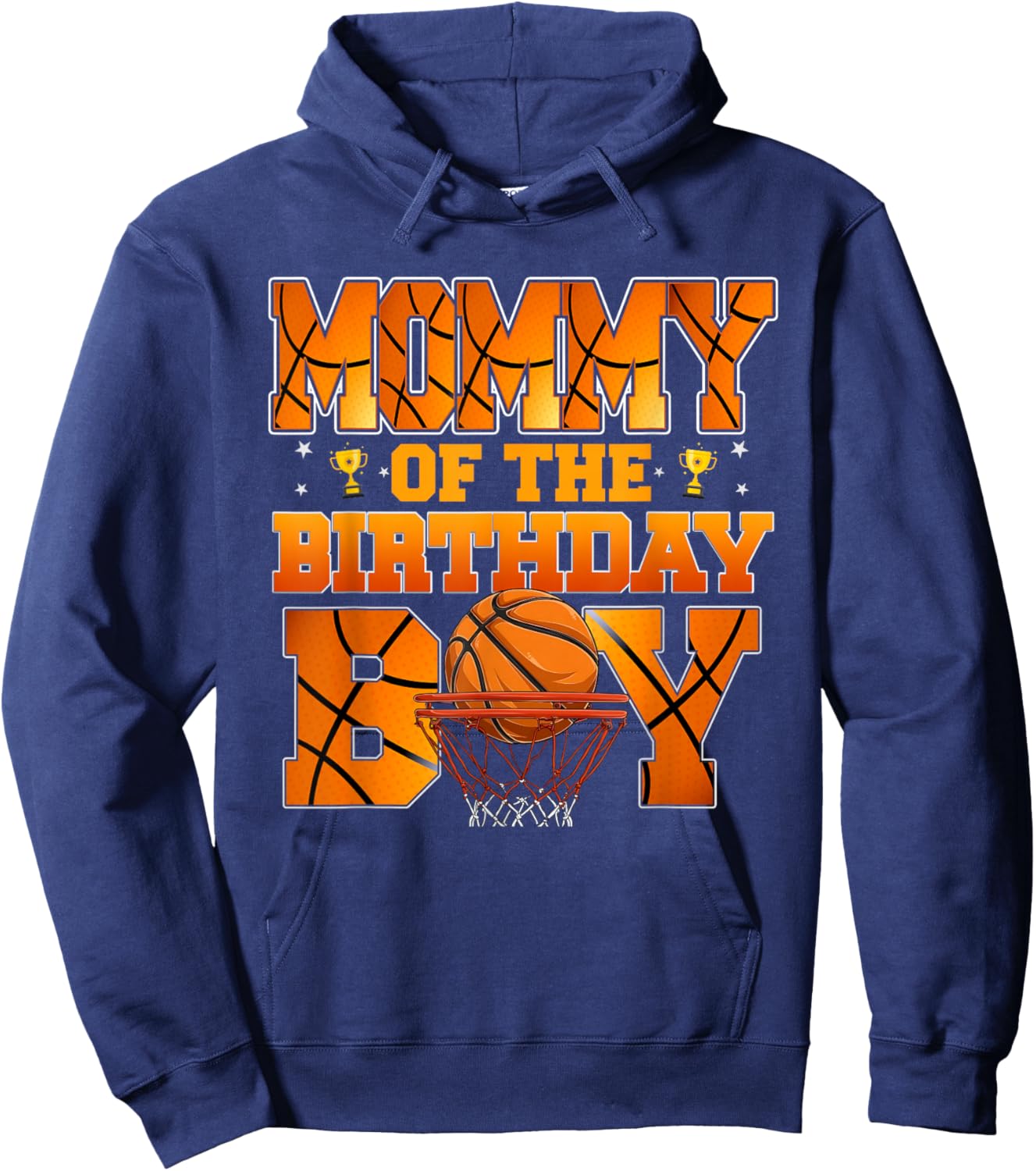 Basketball Mommy of The Birthday Boy Family Matching Hoodie - Hoodie | Navy