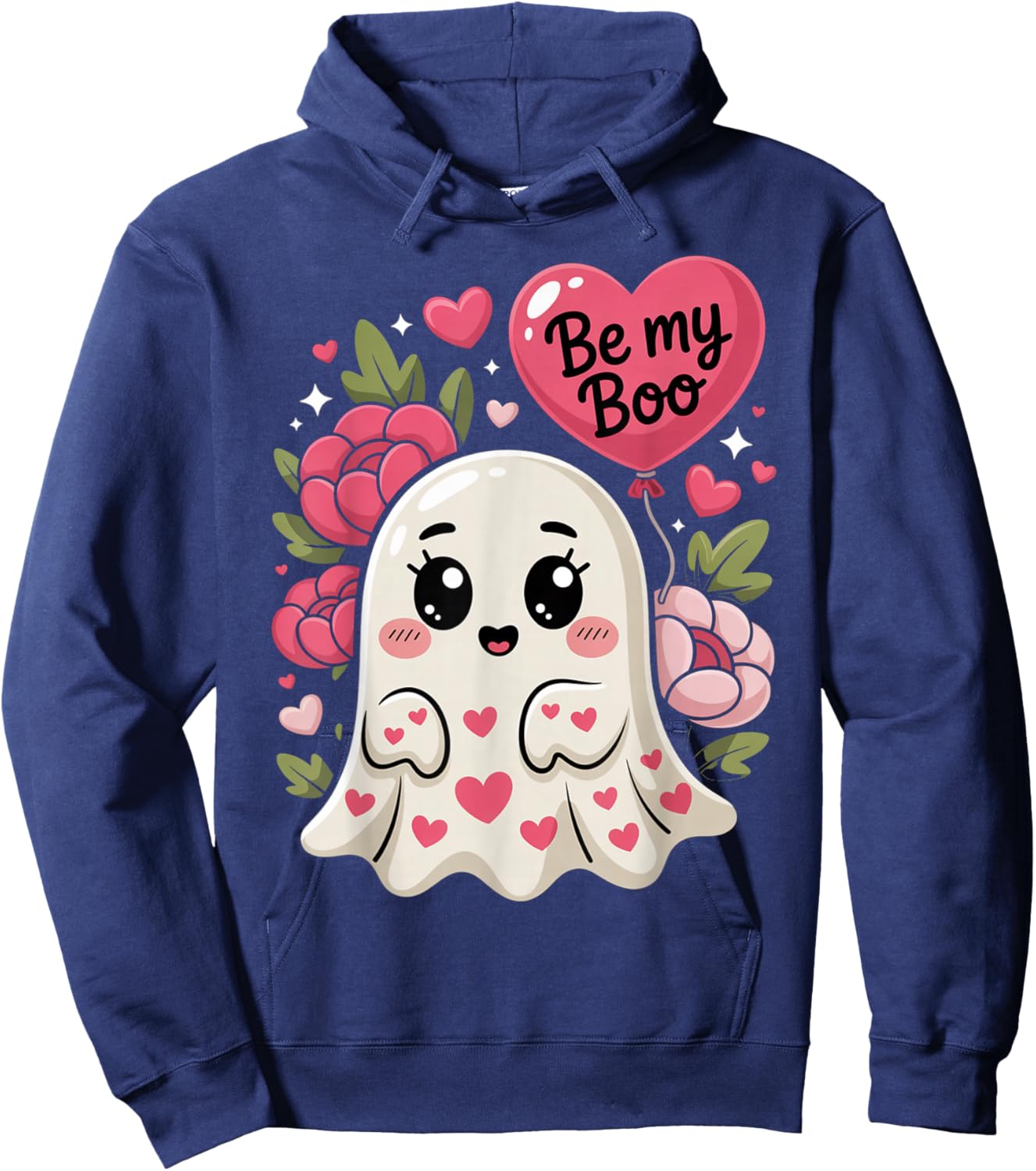Be My Boo Cute Ghost Valentine´s Day Love Hoodie - Hoodie | Navy