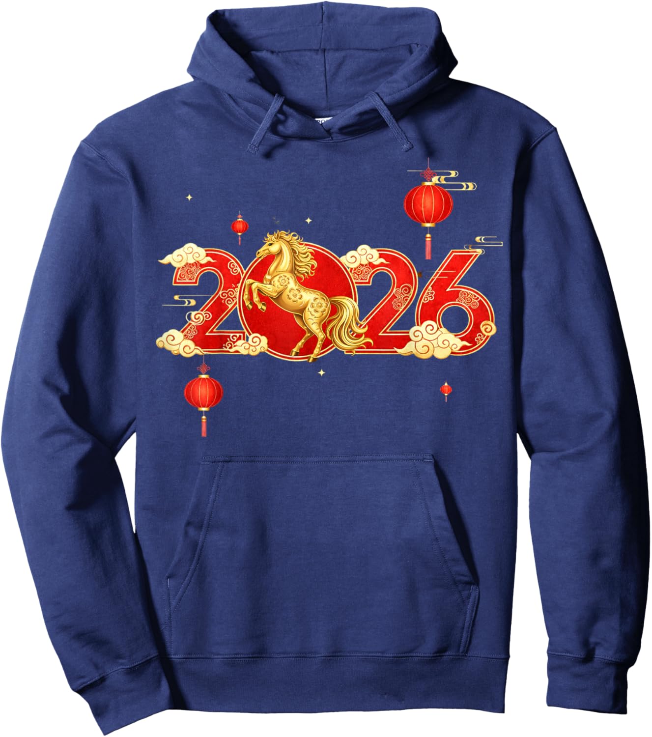 Chinese New Year 2026 Year of The Horse Happy New Year Hoodie - Hoodie | Navy