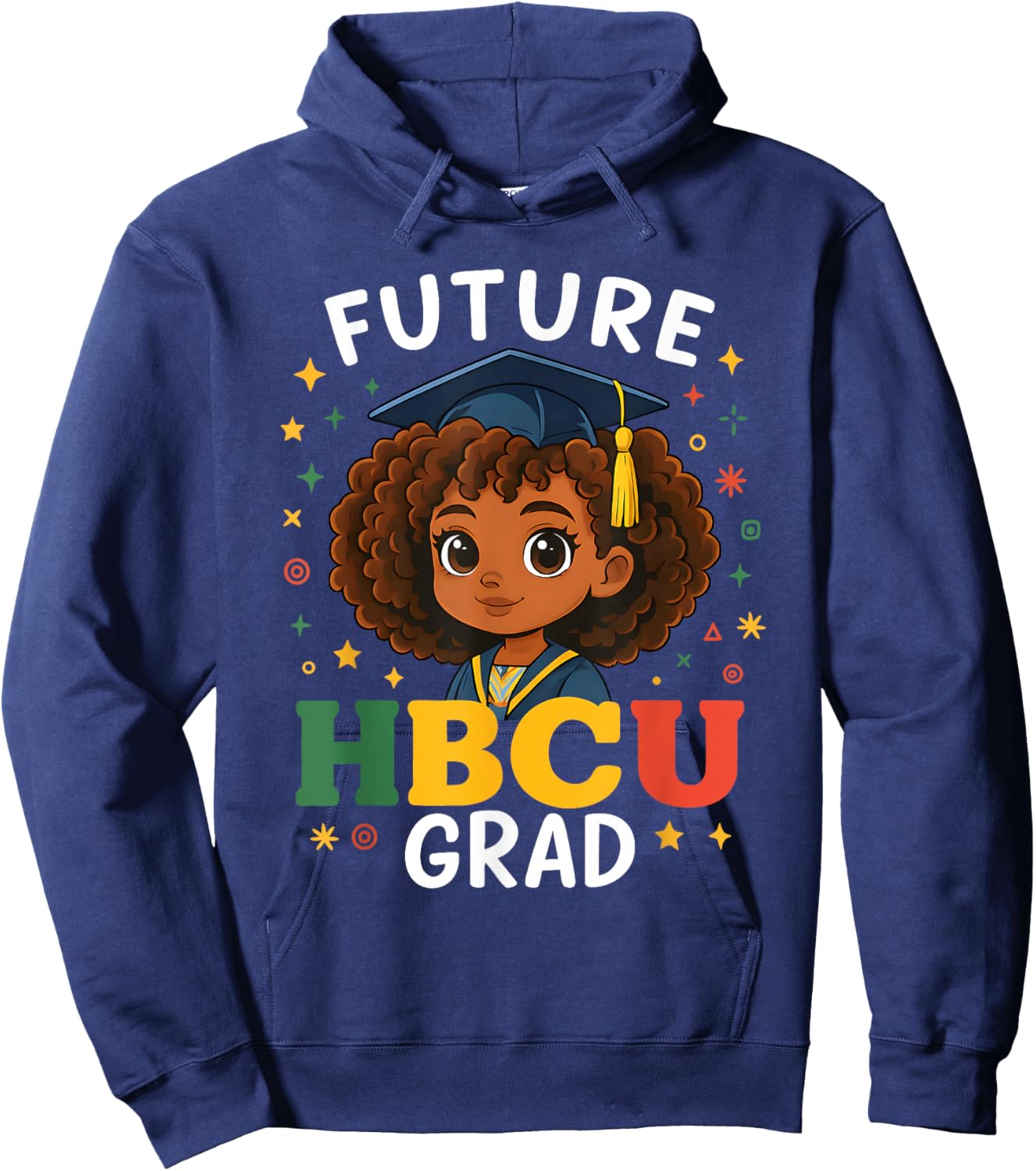 Future HBCU Grad History Black Girl Graduation HBCU Kids Hoodie - Hoodie | Navy