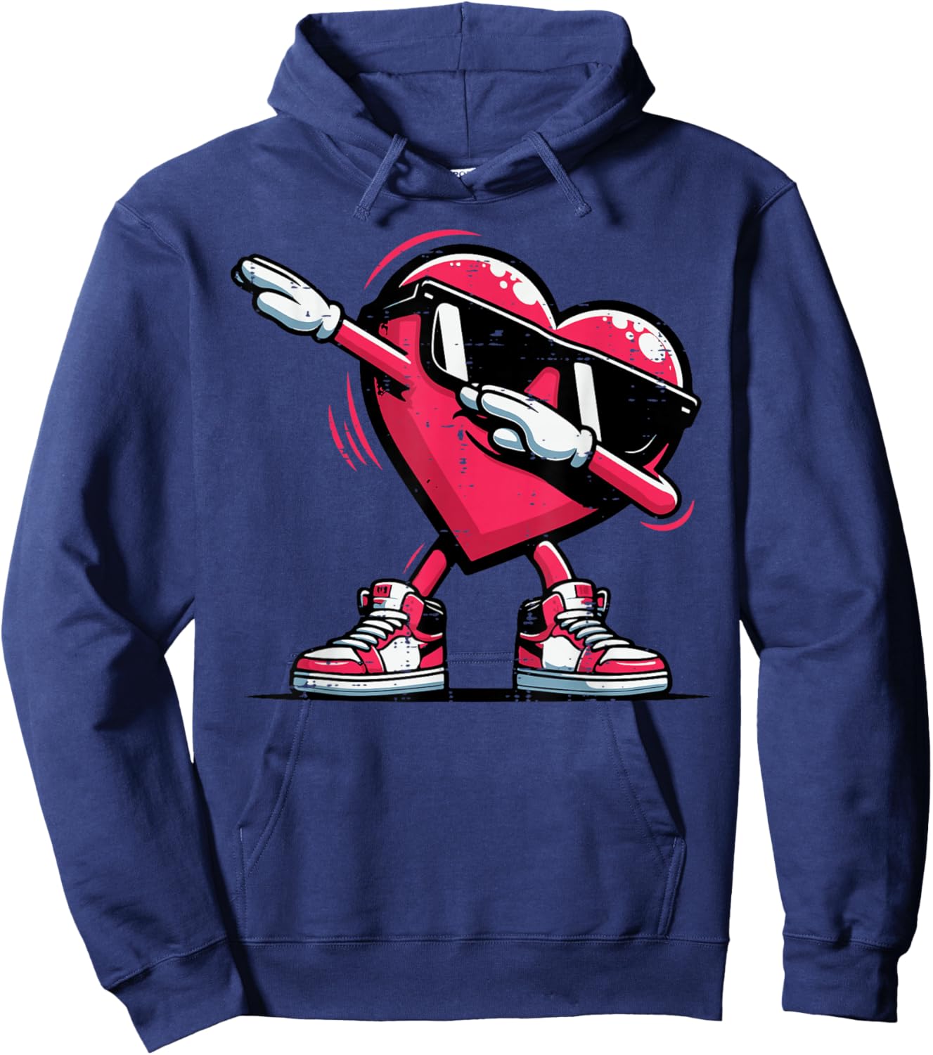Valentines Day Heart Dab Cute Love Dance Boys Kids Men Women Hoodie - Hoodie | Navy