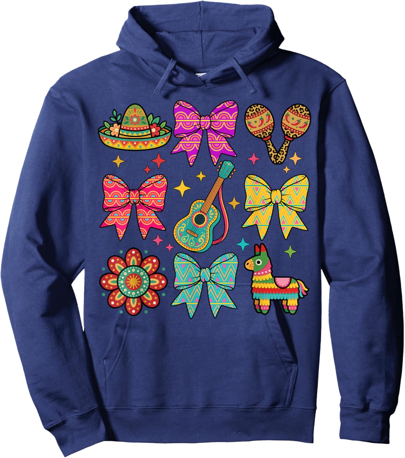 Cute 5 De Mayo Mexican Party Coquette Bow Cinco De Mayo Hoodie - Hoodie | Navy