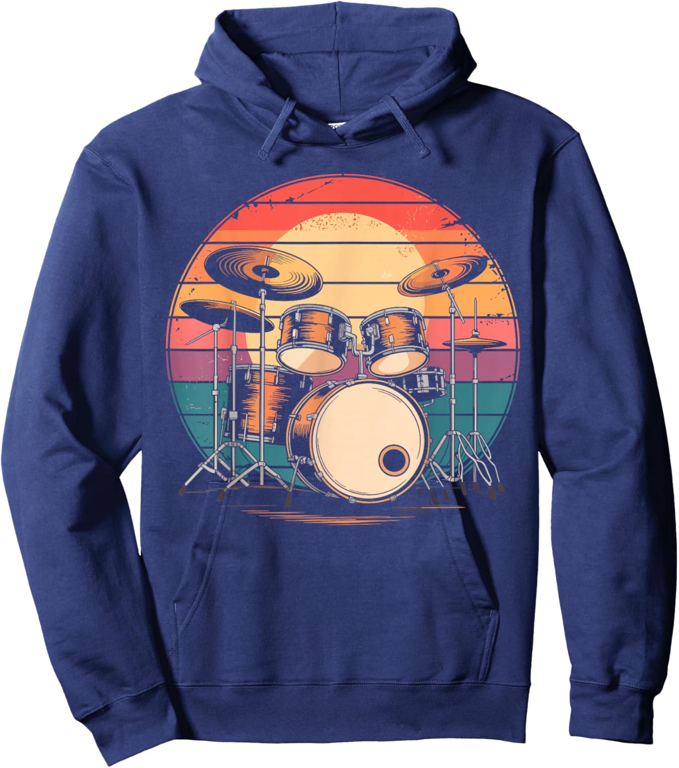 Drums Drummer Band Drumset Vintage Drum Hoodie - Hoodie | Navy