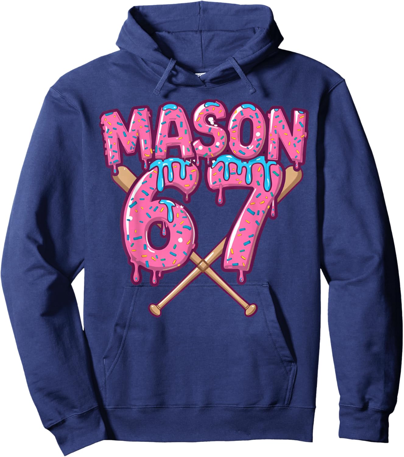 Six Seven Ice Cream Drip Sport 67 Fun Mason Meme Hoodie - Hoodie | Navy