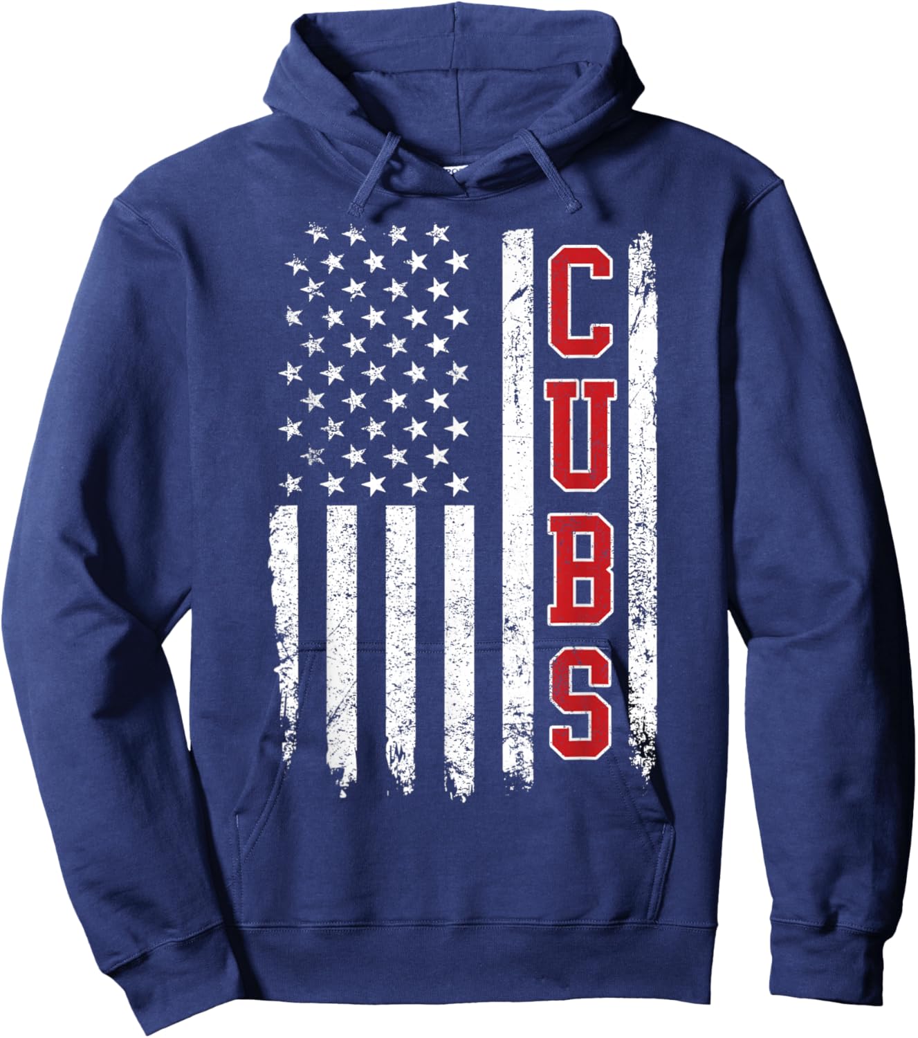 Vintage Cubs Name American US Flag Women and Kids Hoodie - Hoodie | Navy