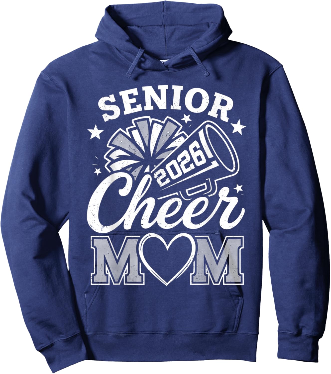 Proud Cheerleader Mom Class of 2026 Senior Cheer Mom 2026 Hoodie - Hoodie | Navy