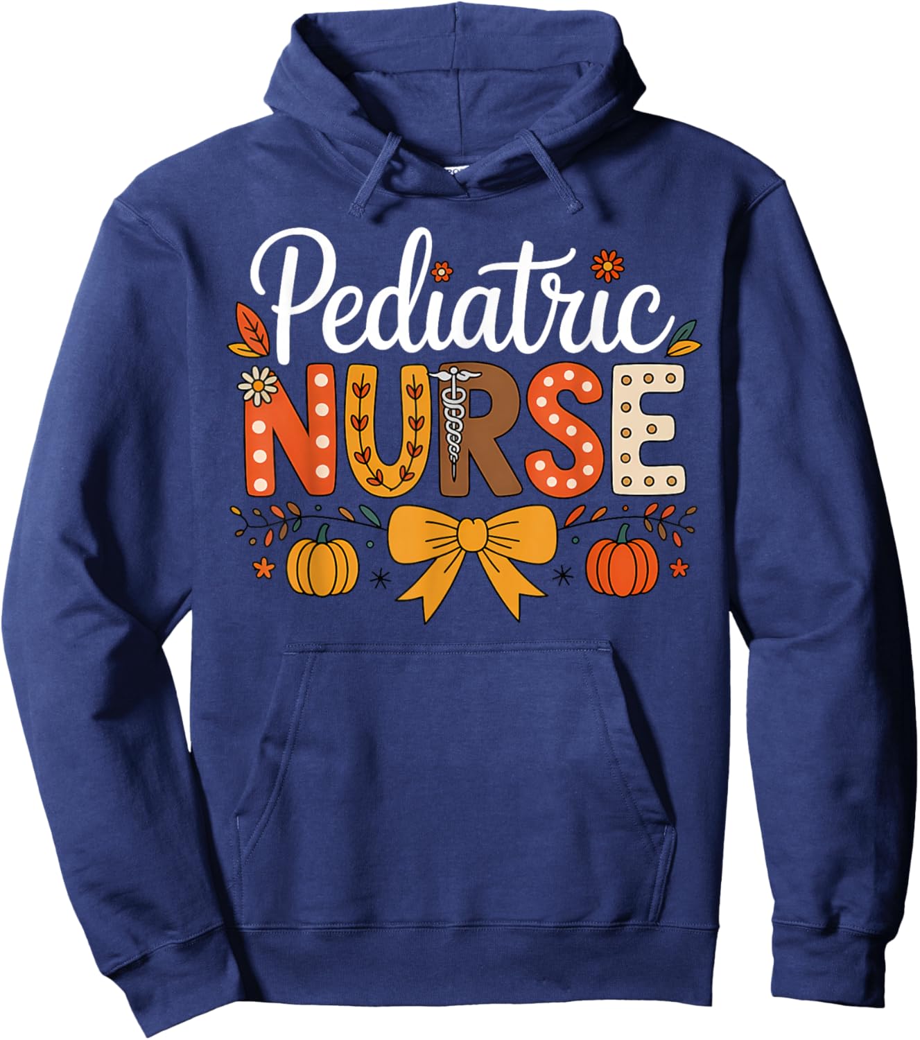 Fall Pediatric Nurses Thanksgiving Nurse Crew Thankful PEDS Hoodie - Hoodie | Navy