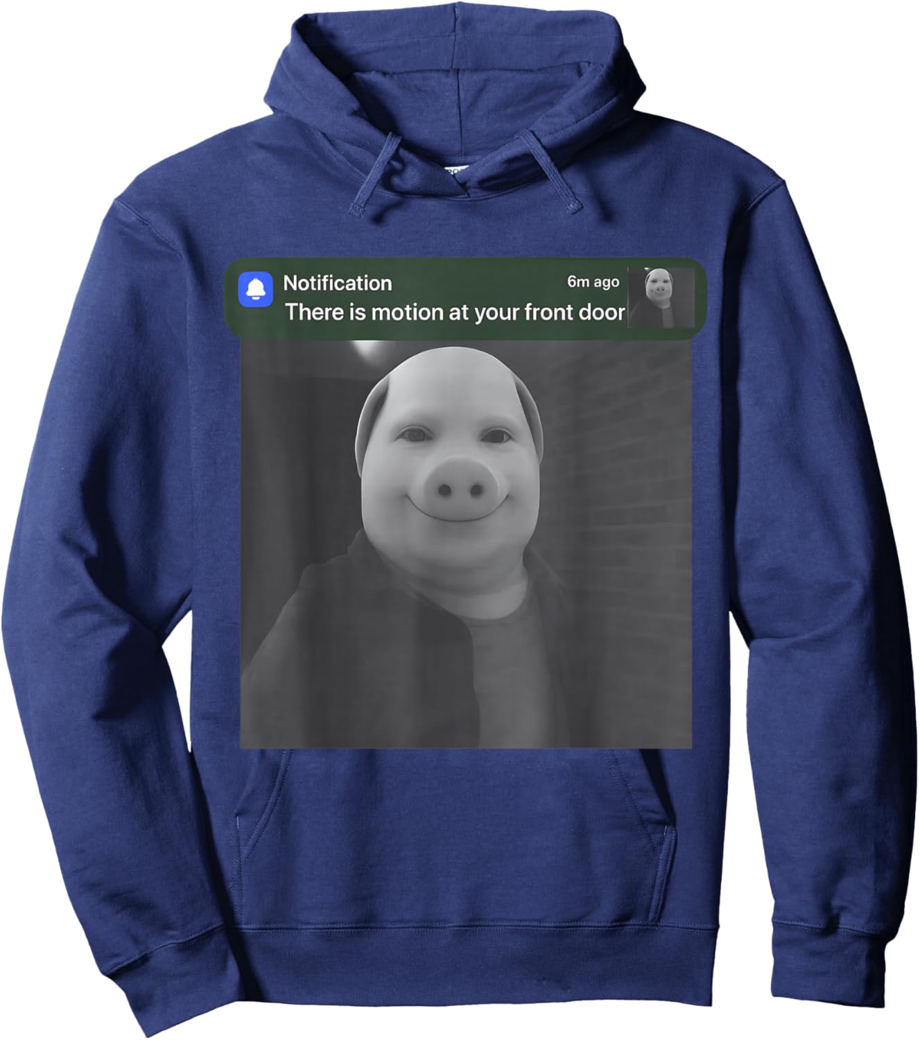 There is Motion at Your Front Door Funny John Pork Meme Hoodie - Hoodie | Navy