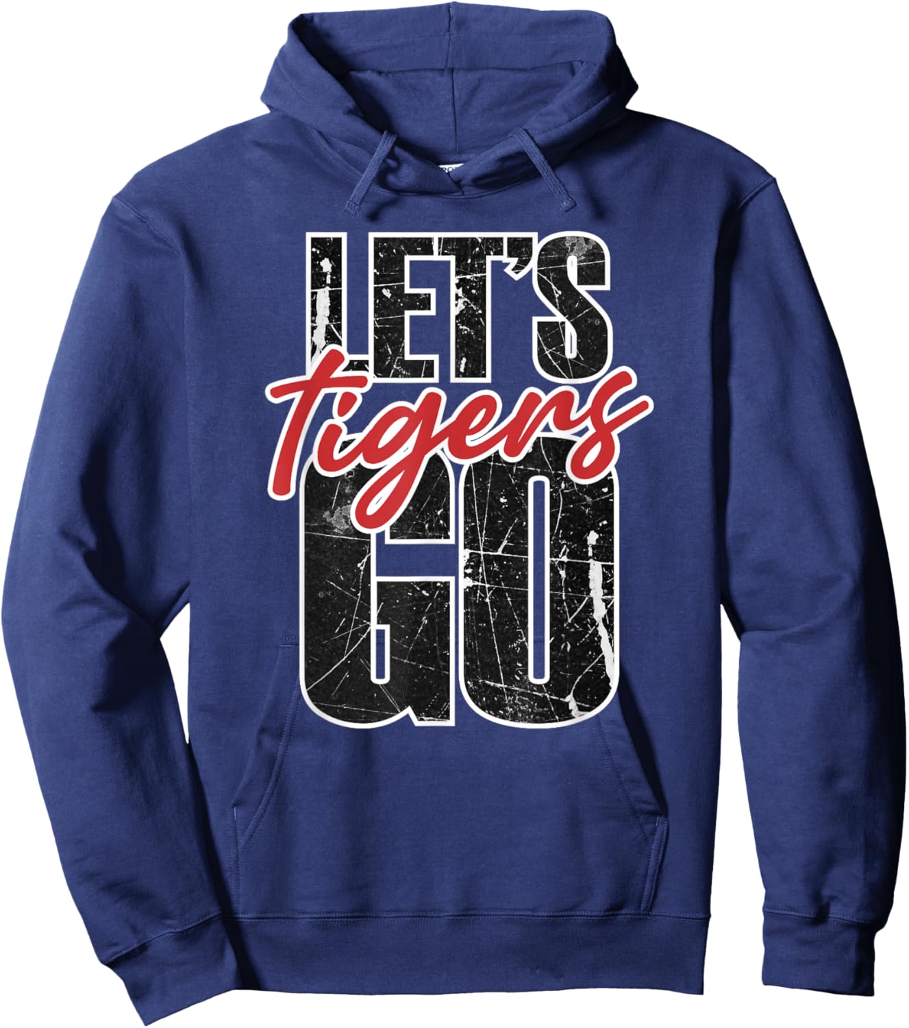 Let's Go Tigers School Spirit Game Day Red Tiger Pride Hoodie - Hoodie | Navy