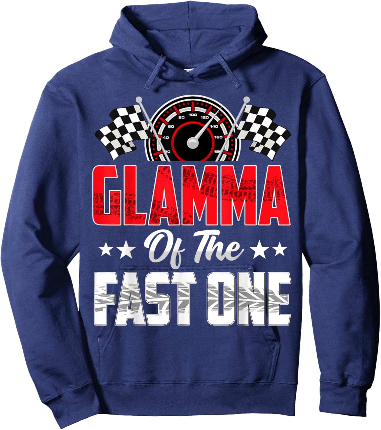 Glamma of The Fast One Birthday 1st Race Car Family Hoodie - Hoodie | Navy