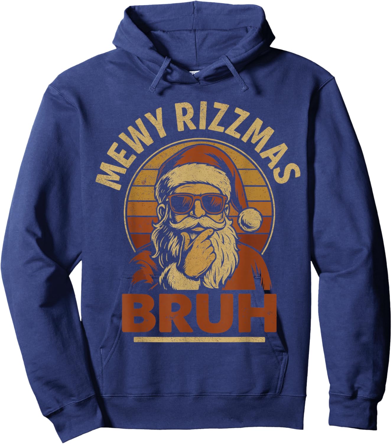 Skibidi Rizzmas Shirt , Rizzler Santa Mewy Rizzmas Hoodie - Hoodie | Navy