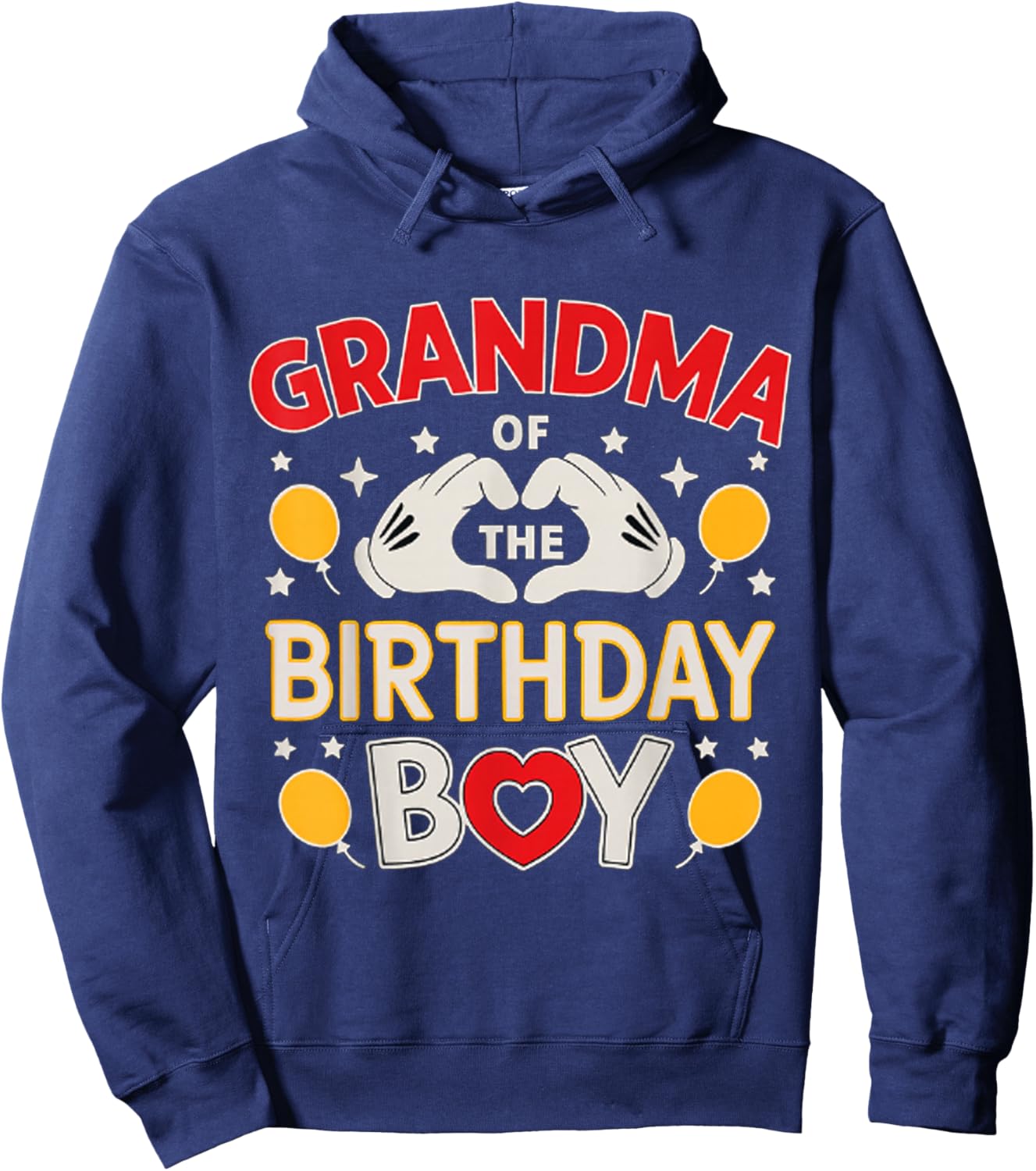 Grandma of The Birthday Boy Family Party Decor Grandson Hoodie - Hoodie | Navy