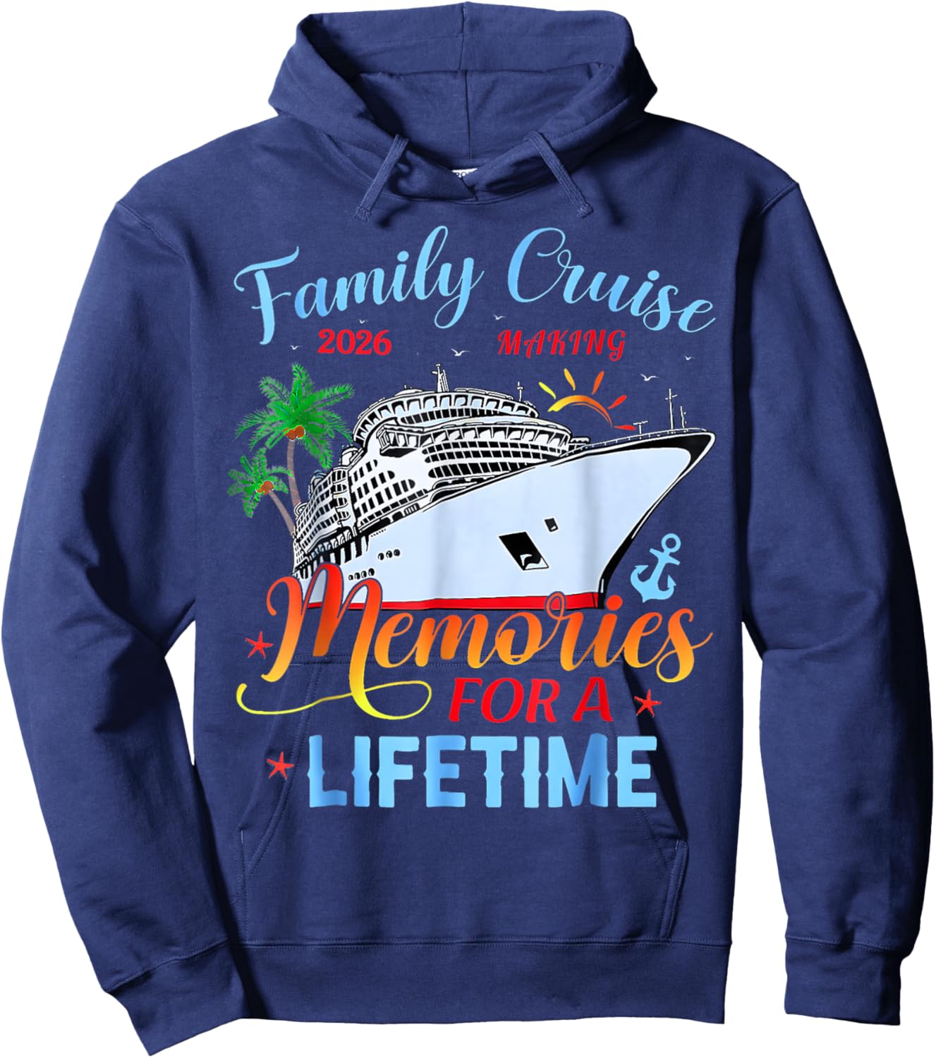 Family Cruise 2026 Family Matching Cruise Vacation Party Hoodie - Hoodie | Navy