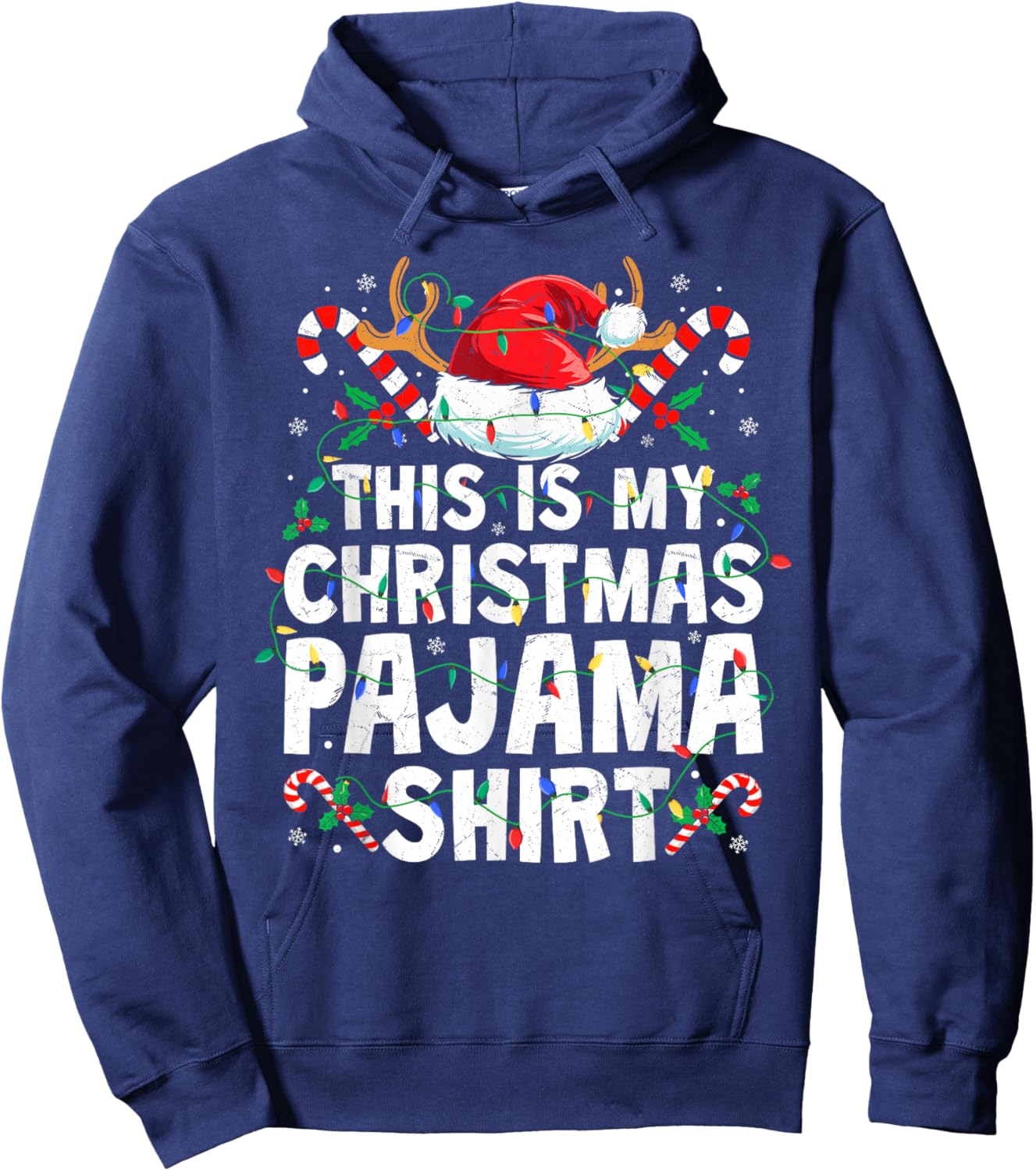 Christmas Women This is My Christmas Pajama Shirt Hoodie - Hoodie | Navy