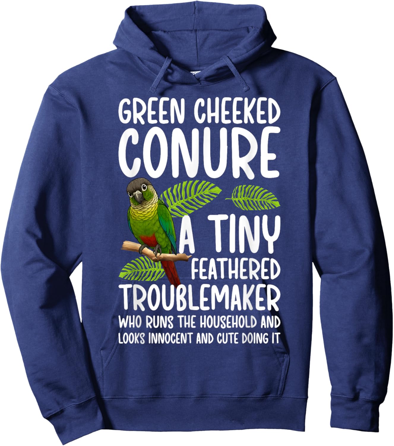 Sun Conure Definition Green Cheeked Conure Owner Hoodie - Hoodie | Navy