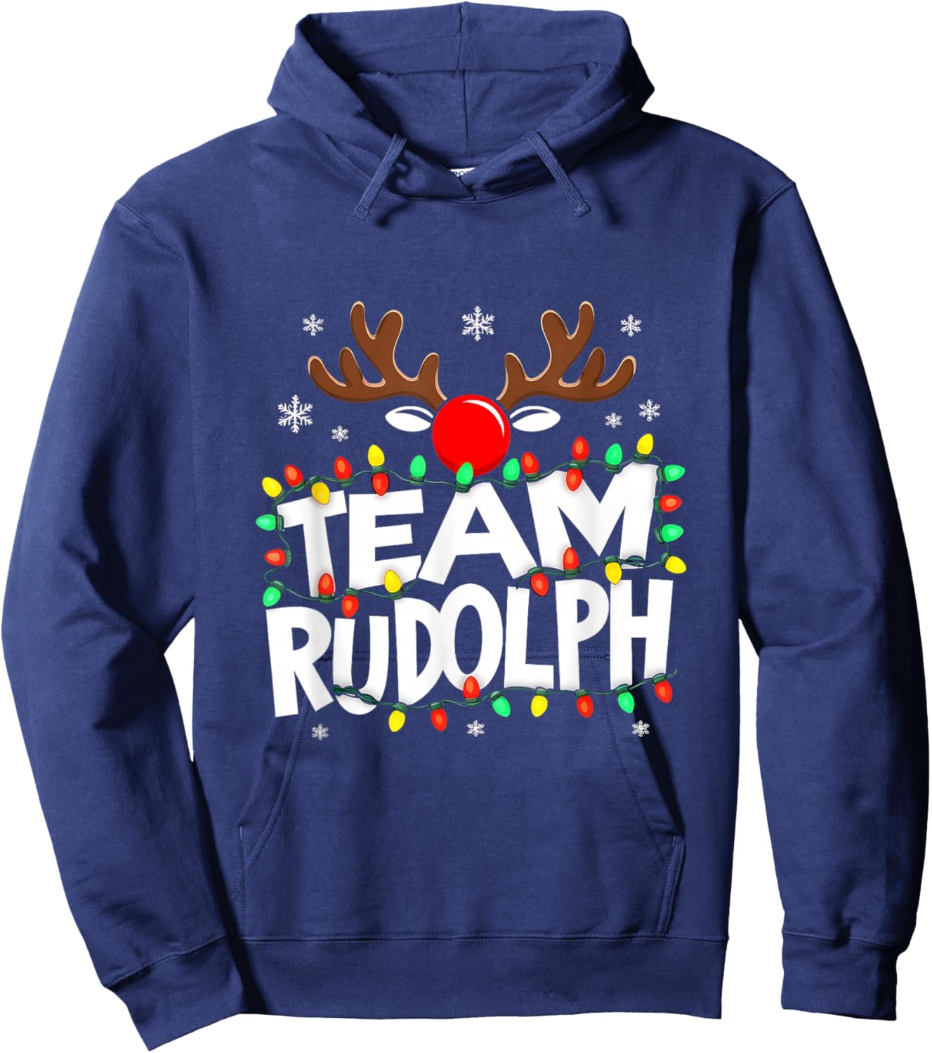 Rudolph Team Red-Nosed Reindeer Holiday Humor Group Hoodie - Hoodie | Navy
