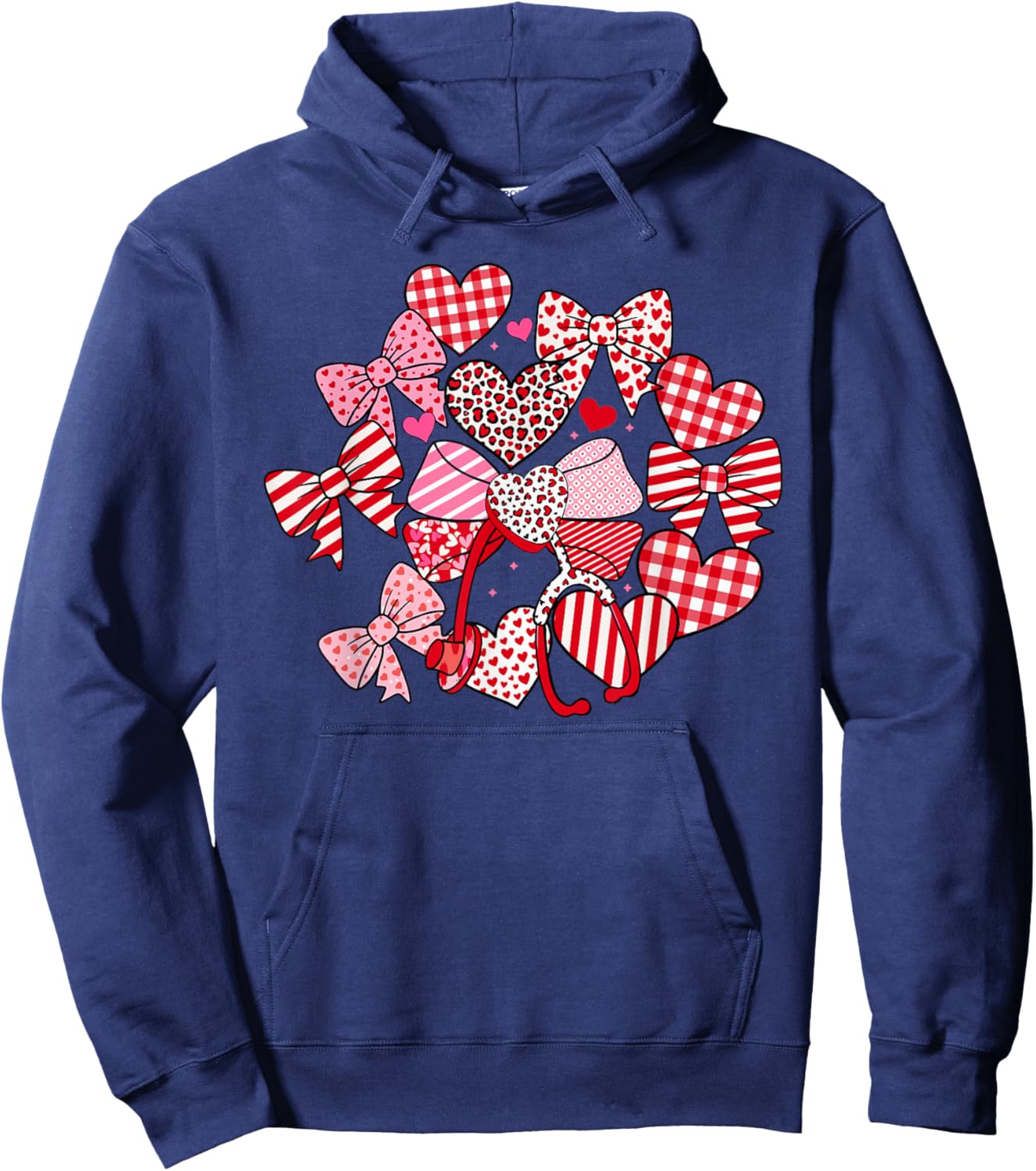 Nurse Valentines Medical Bow Stethoscope Healthcare Women Hoodie - Hoodie | Navy