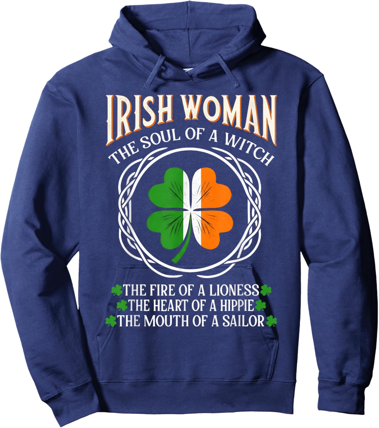 Irish Woman The Soul of A Witch The Fire of A Lioness Hoodie - Hoodie | Navy