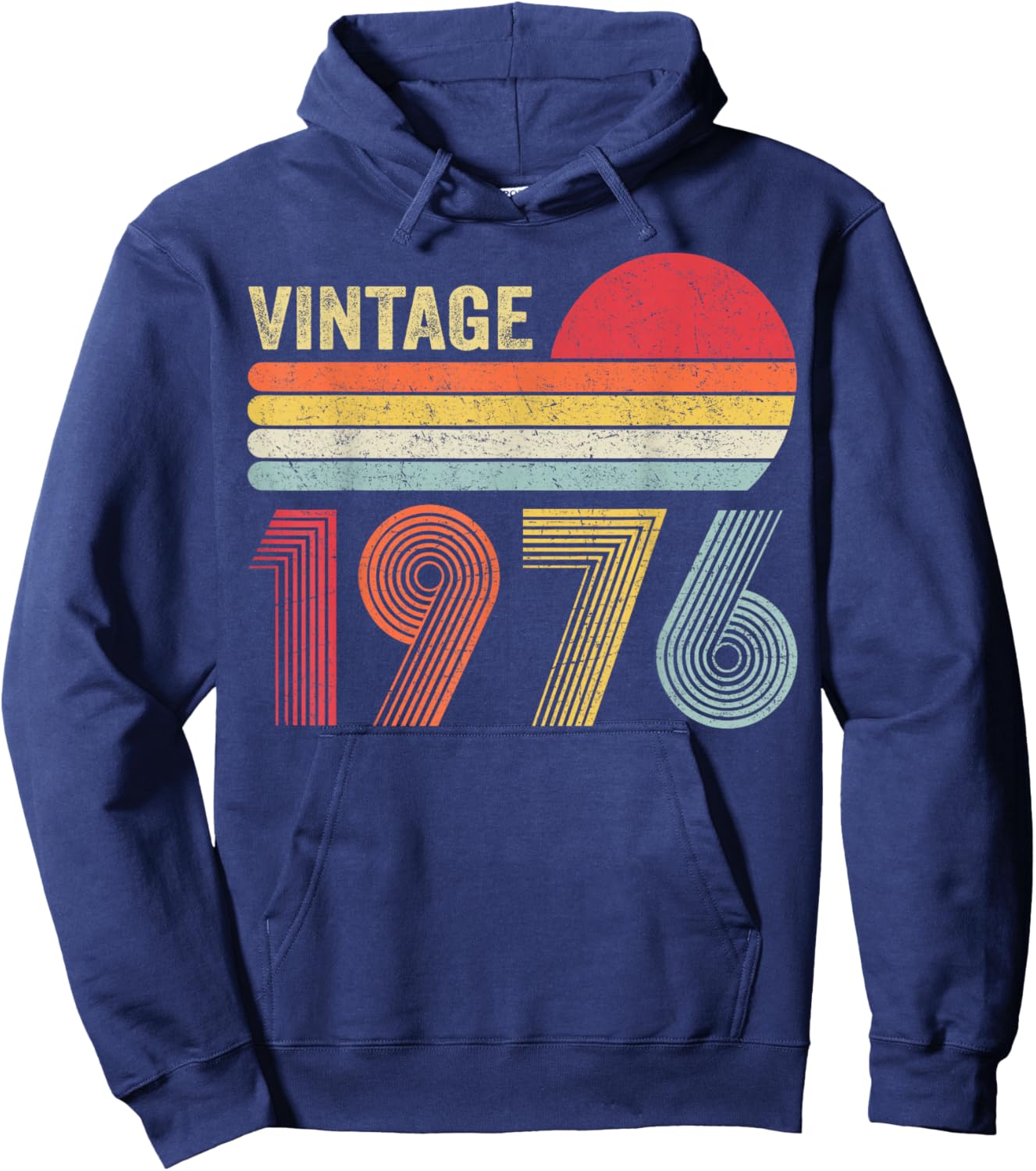 Vintage 1976 50th Birthday Gift Men Women 50 Years Old Hoodie - Hoodie | Navy