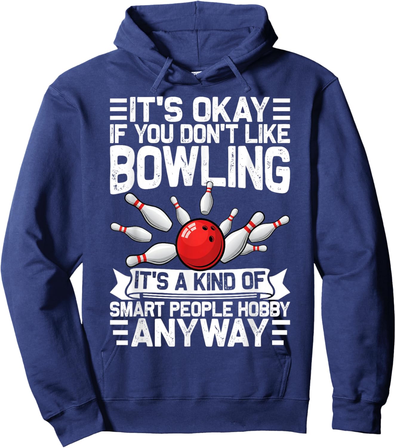 Funny Bowling Shirt for Bowler Men Women Bowling Sport Hoodie - Hoodie | Navy