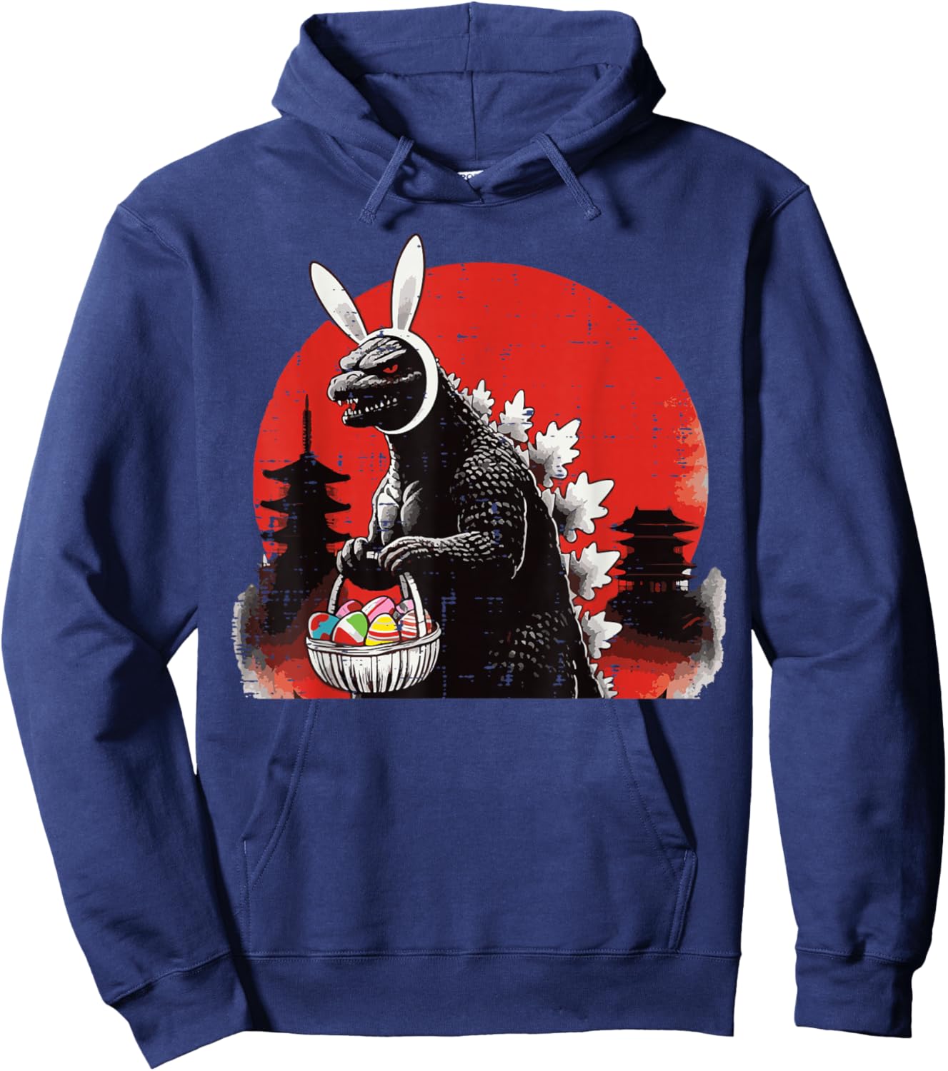 Easter Japanese Monster Bunny Ears Eggs Kaiju Men Women Kids Hoodie - Hoodie | Navy