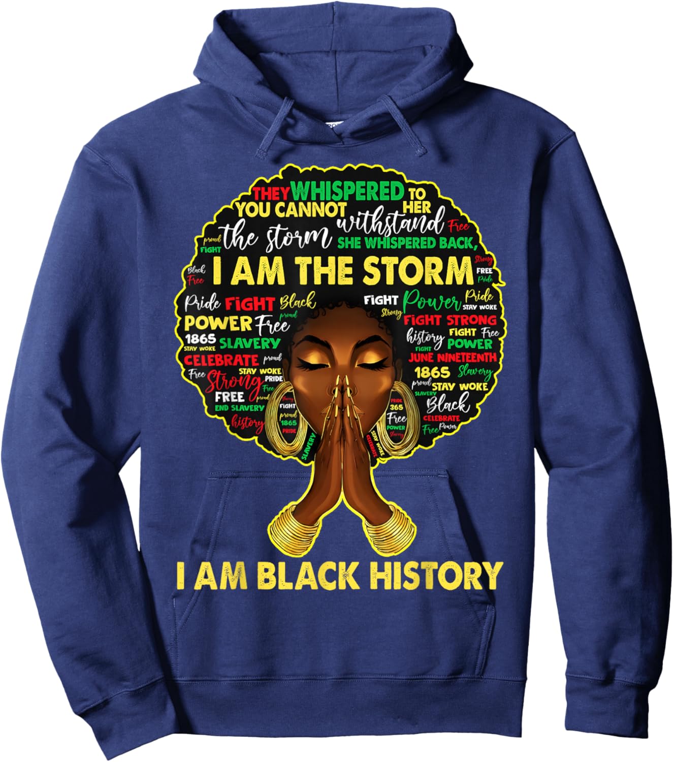 I'm Black History African American Pride Afro Girl Women Hoodie - Hoodie | Navy