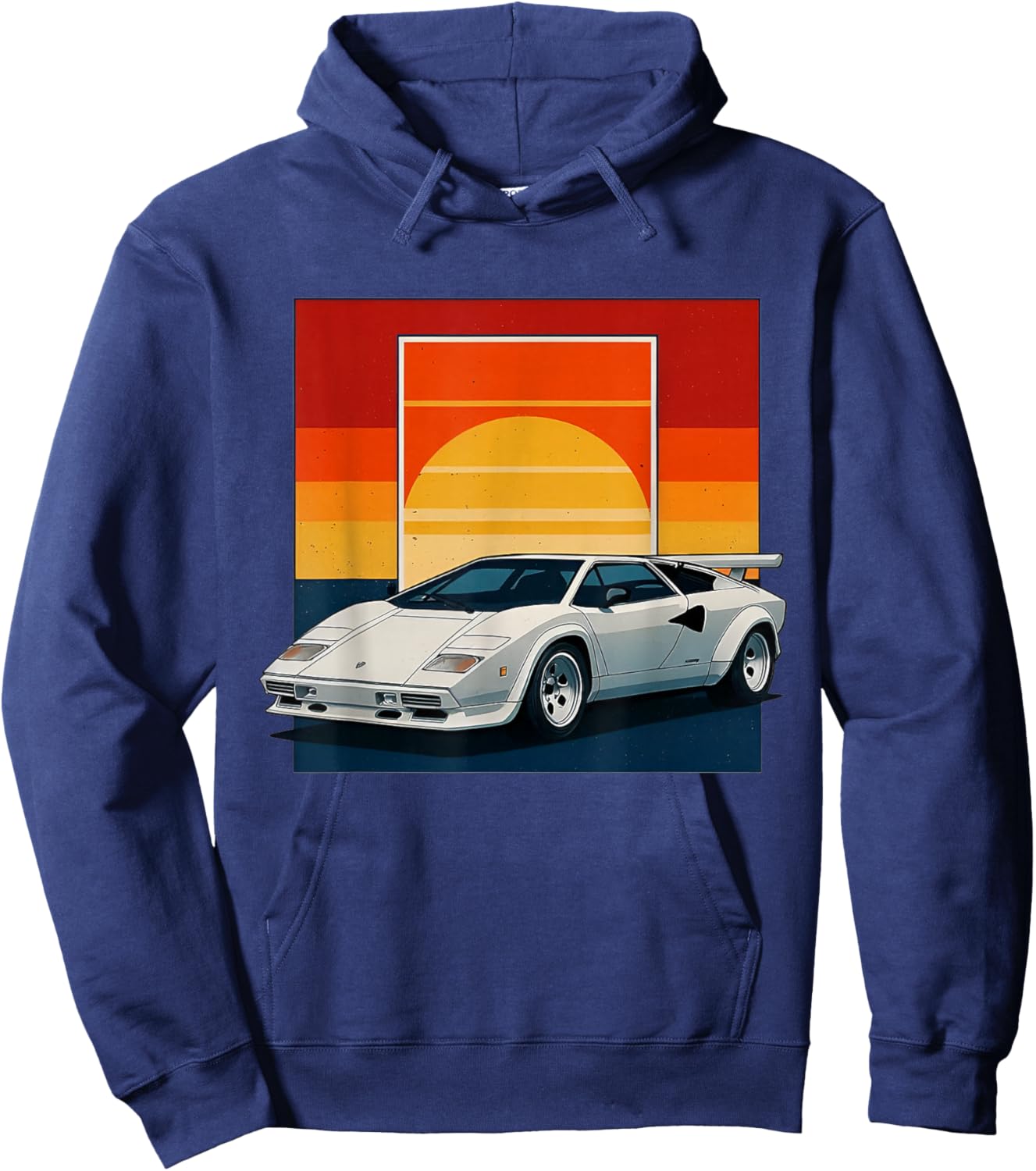 Sports Car Countach Italian Fast Classic Supercar Hoodie - Hoodie | Navy