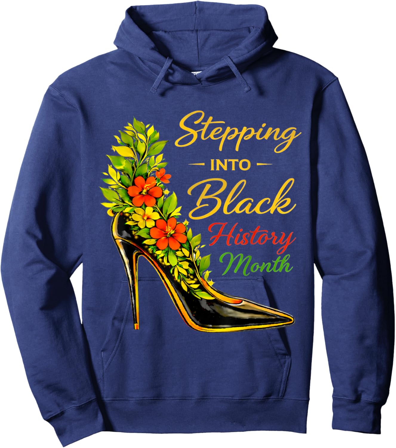 Stepping Into Black History Month High Heels Girls Hoodie - Hoodie | Navy