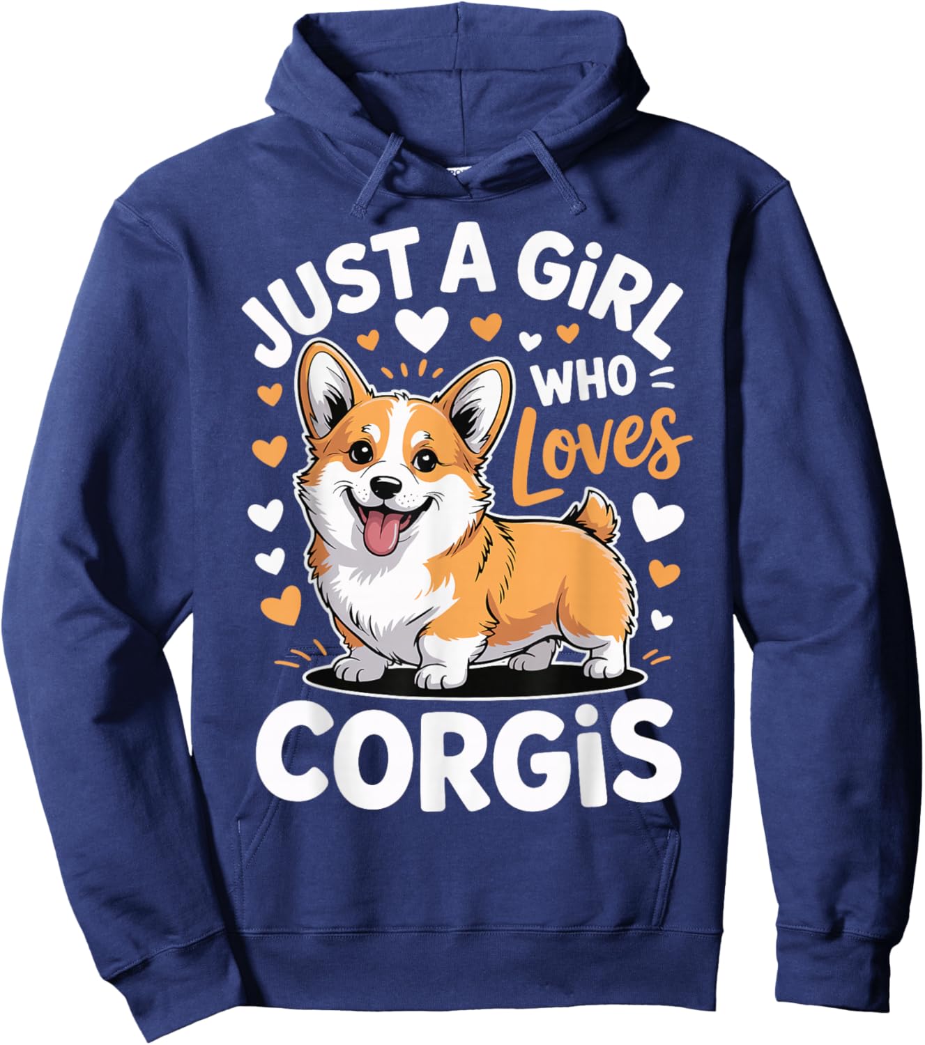 Just a Girl who Loves Corgis Hoodie - Hoodie | Navy